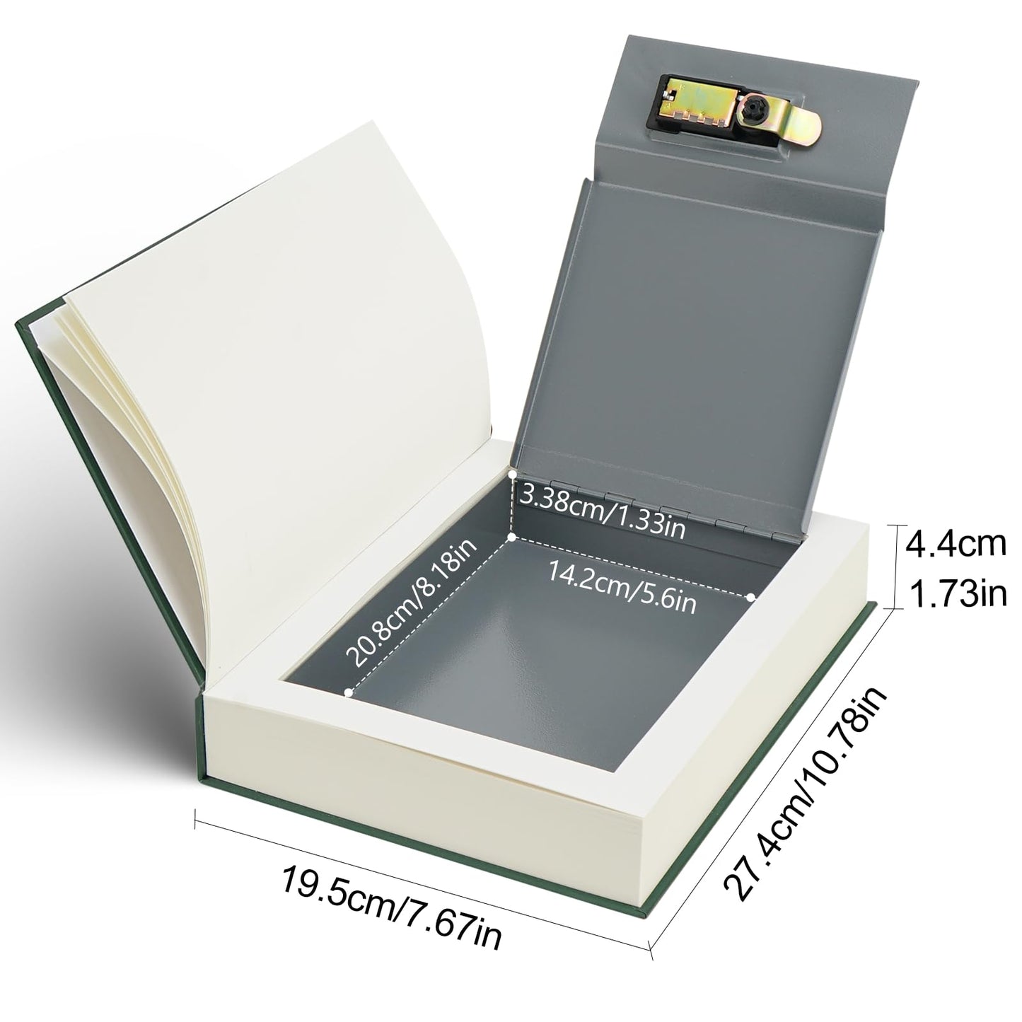 Large Decorative Book Safe with Combination Lock, 10.82"×7.67"×1.77" Hidden Storage Diversion Box for Cash, Phone, Passport, Valuables – Home Office Bookshelf, Evergreen Stories