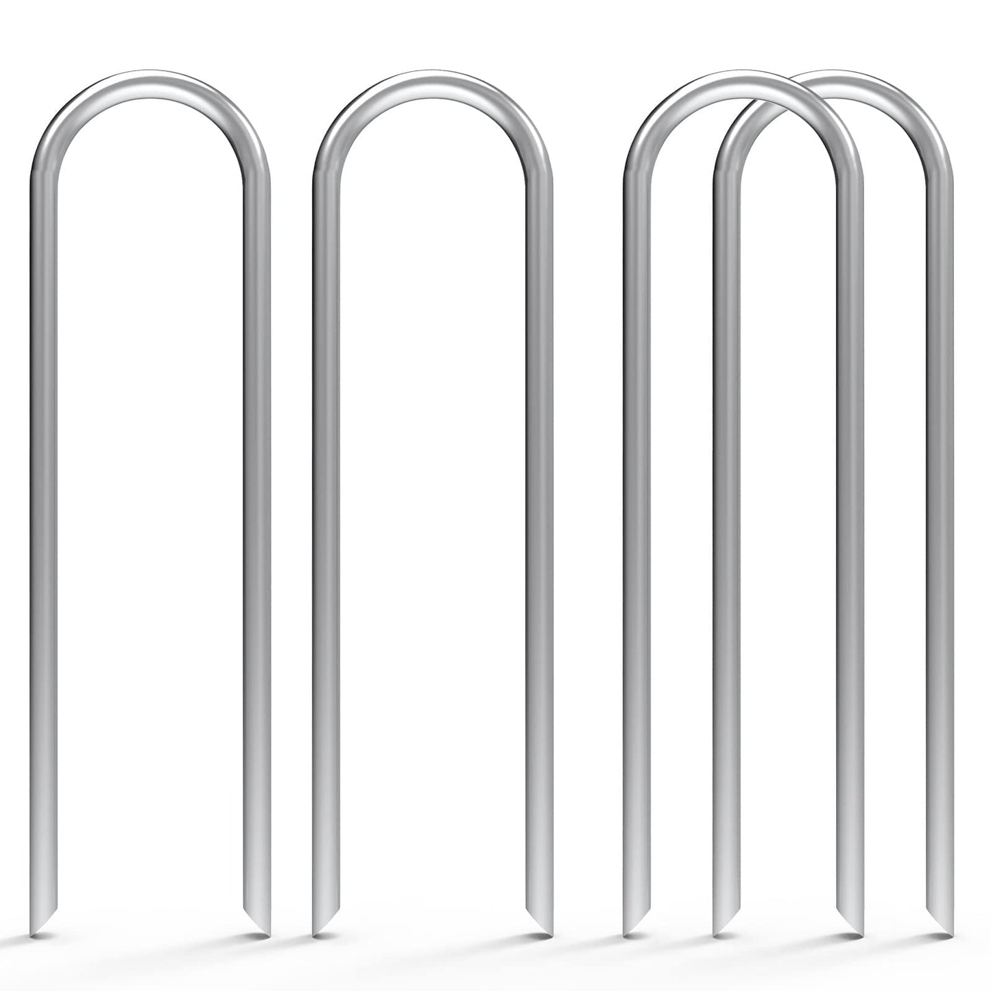 MySit 6 Inch 100 Pack U Shaped Garden Stakes, Heavy Duty 11 Gauge Galvanized Drip Irrigation Stakes Landscape Staples for 1/2" to 1-1/2" Soaker Hose, Weed Barrier, Yard Decorations, Fencing