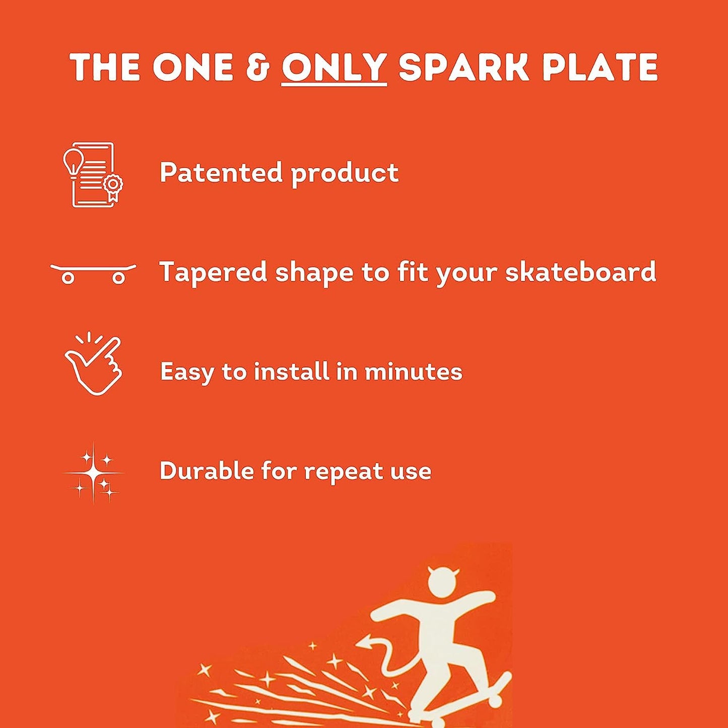 Tail Devil Skateboard Spark Plate & Universal Skateboard T-Tool Bundle | Translucent Red Complete Maintenance & Accessory Kit | Ultimate All-in-One Skateboarder’s Gift Set