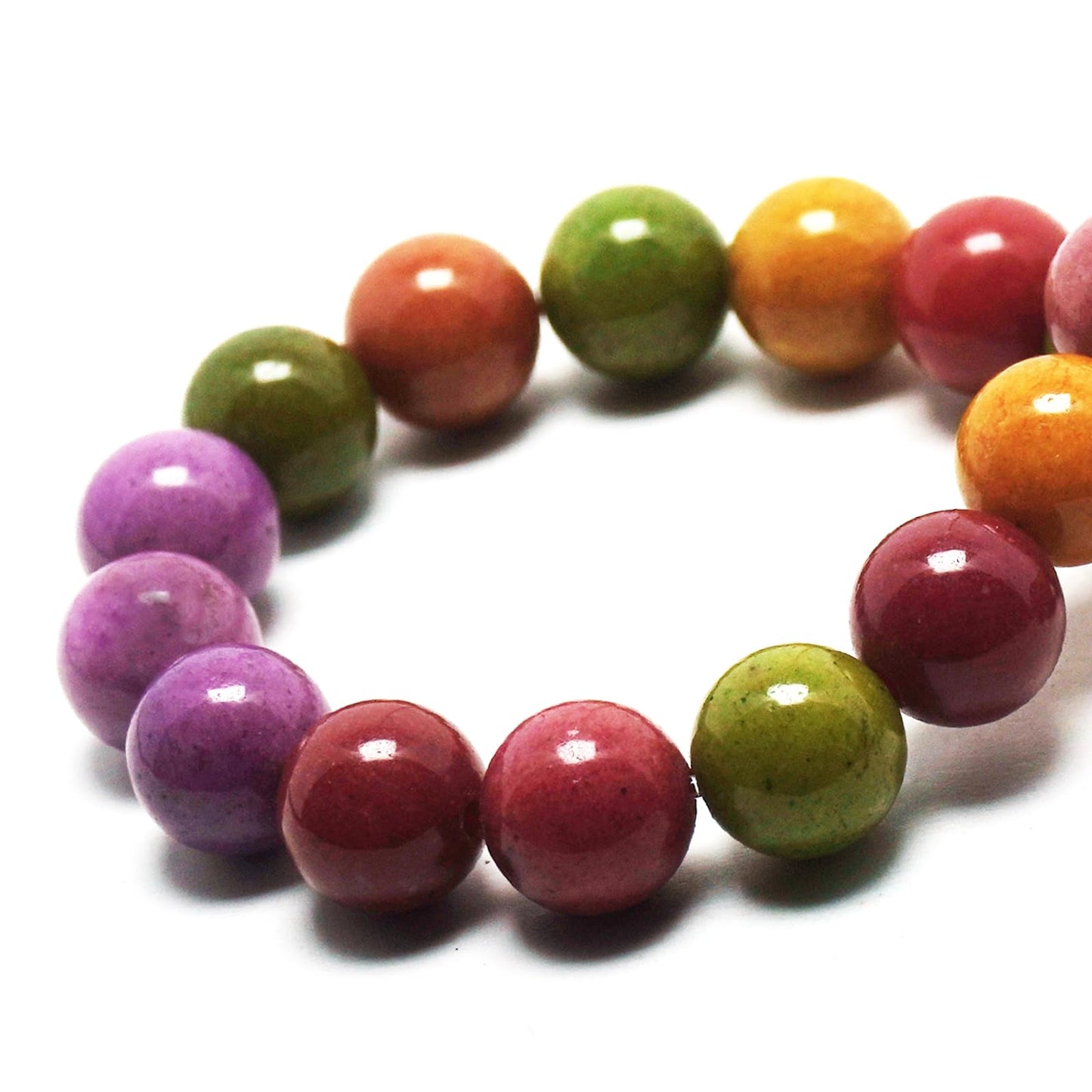 DIQIO Jade Stone Beads for Jewelry Making - 6mm Gemstone Round Loose Beads for Bracelets(58-60pcs, Colorful Alashan)