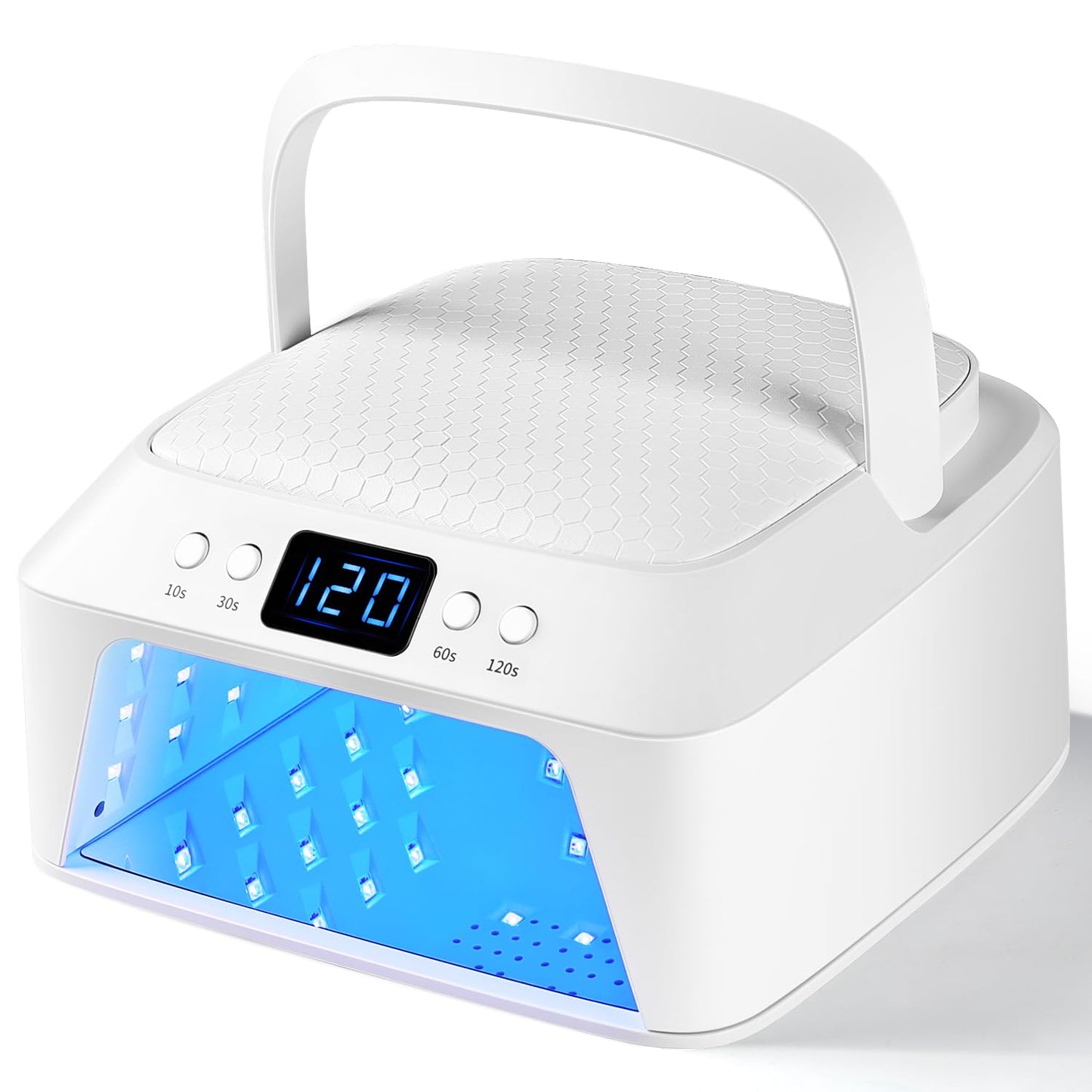 JODSONE U V LED Nail Lamp with Hand Pillow Large Space for Salon Portable Handle Front and Rear Dual Display Professional Nail Lamp Fast Drying Gel Nail Polish