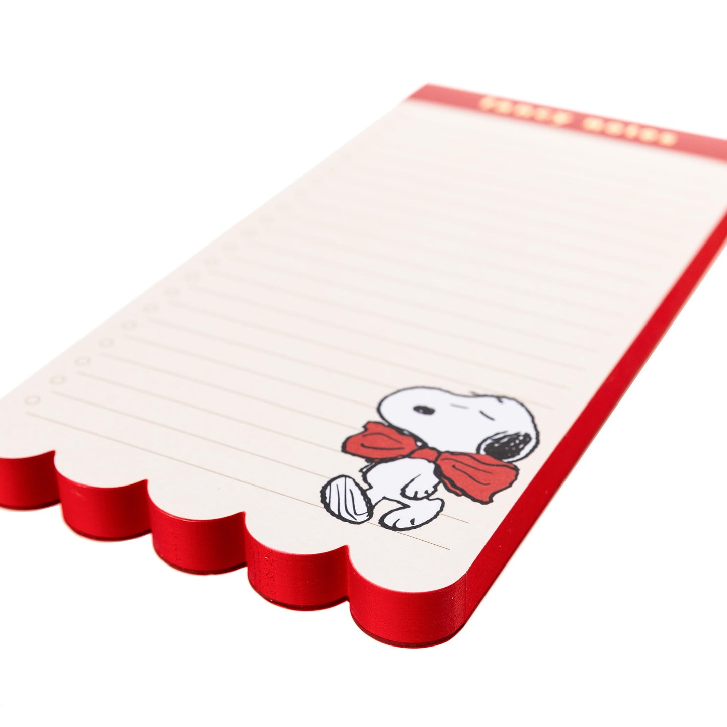 Graphique Peanuts Scallop List Pad, Cute Memo Notepad for To Do Lists and Daily Notes, 80 Perforated Sheets, Luxe Sketch Paper, Slim Desk Pad for Office, Home, School, Daily Planning