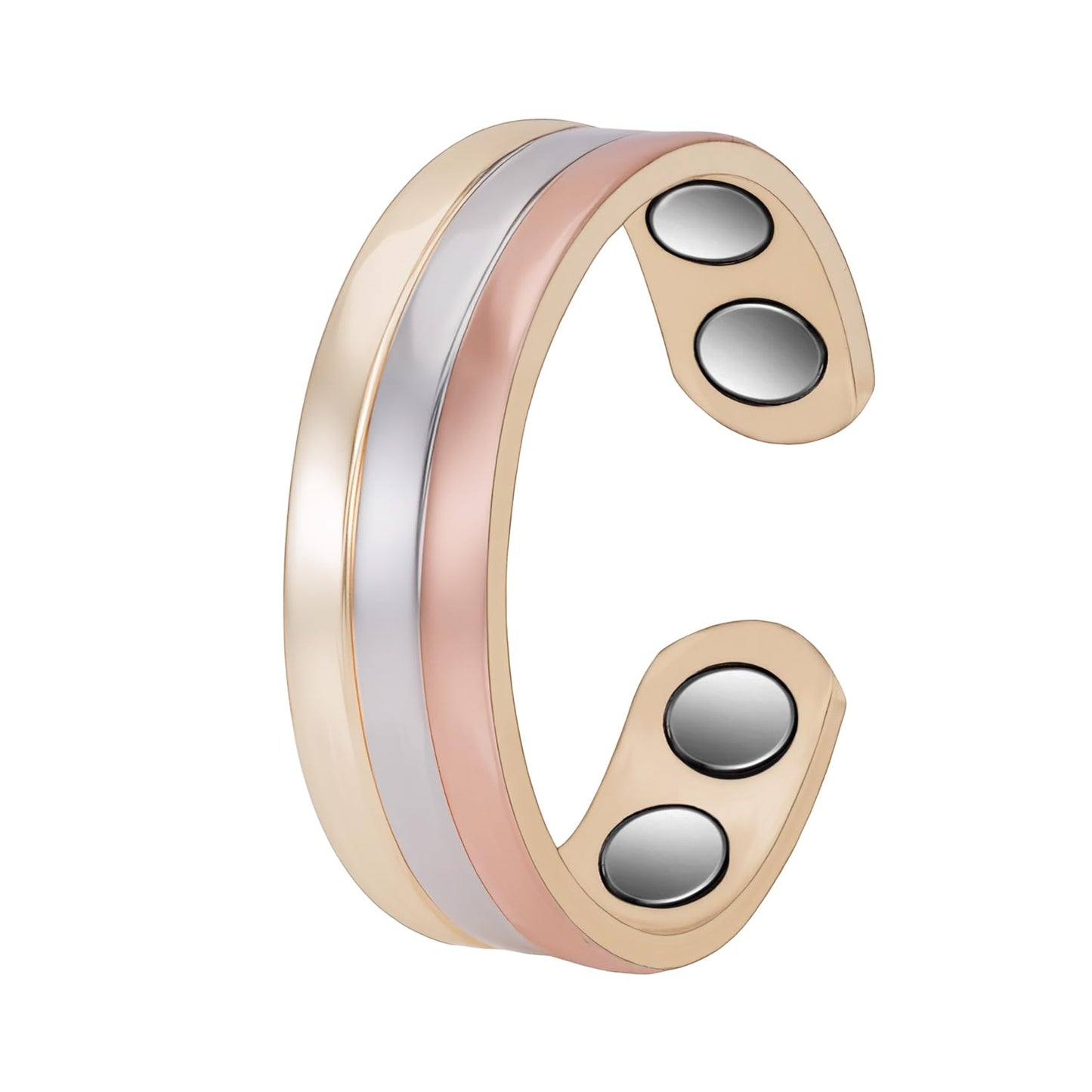EnerMagiX Copper Rings for Women, Pure Copper Adjustable Magnetic Ring with 3500 Gauss Magnet（0950）