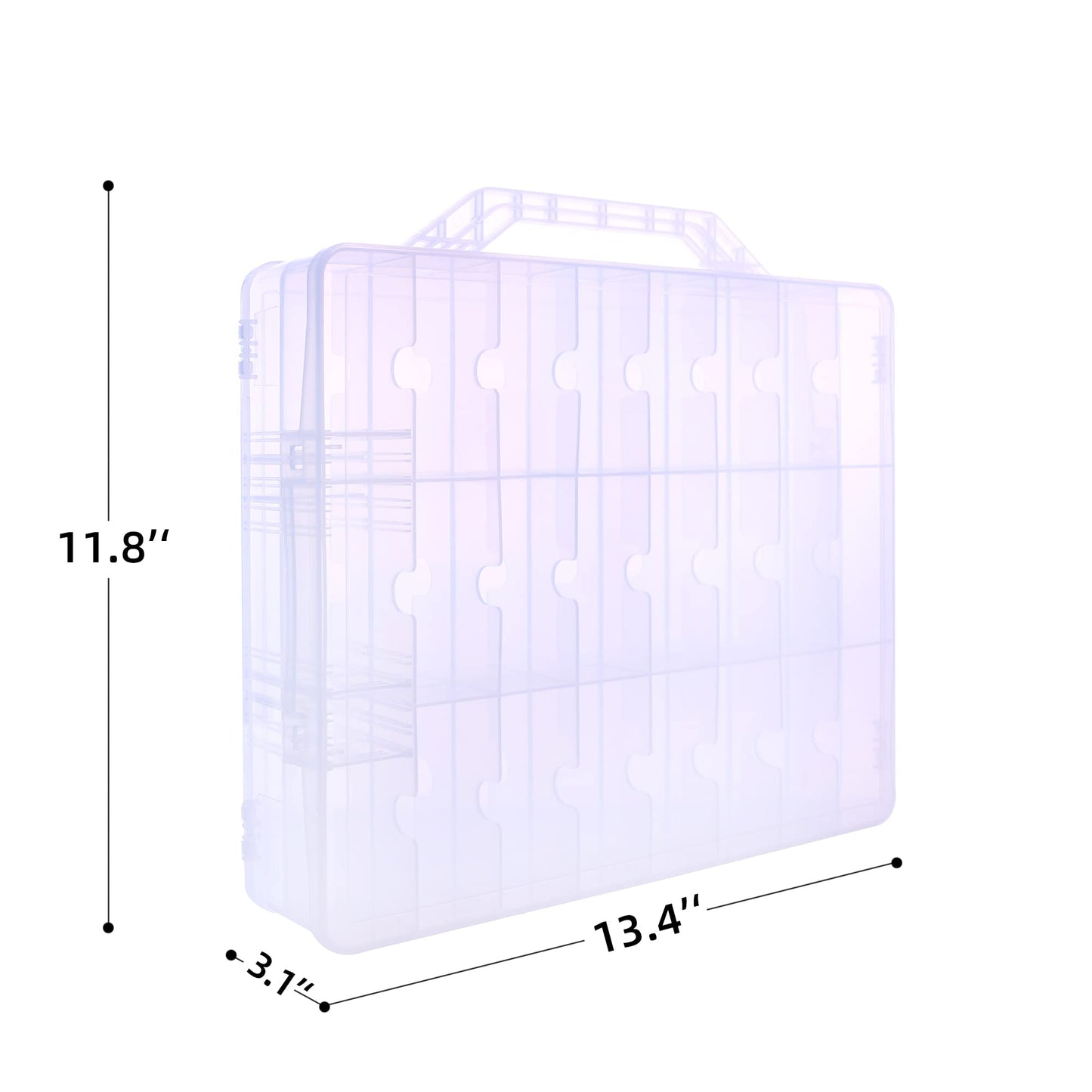 KISLANE Double Sided Toy Car & Doll Storage Case - 48 Compartments, Portable Transparent Case