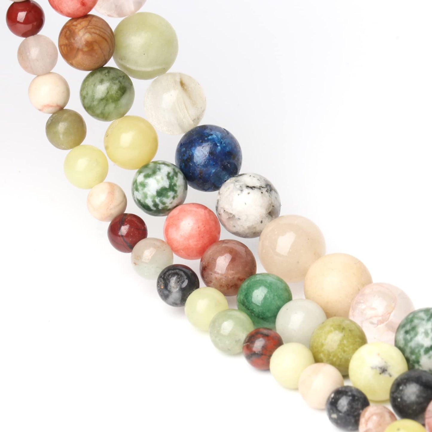 Song Xi Matte Mixed Stone Beads - 8mm Natural Stone Beads for Jewelry Making - 15inch