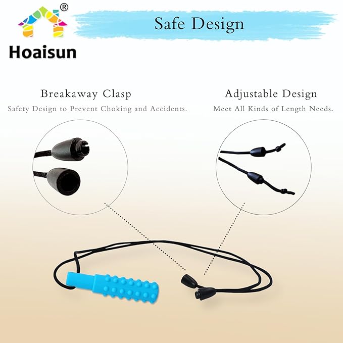 Sensory Chew Necklaces for Boys and Girls, 8 Pack Chew Necklace for Sensory Kids with Autism, ADHD, SPD, Biting, Silicone Oral Sensory Toys for Autism Adults Reduce Chewing Anxiety Fidget