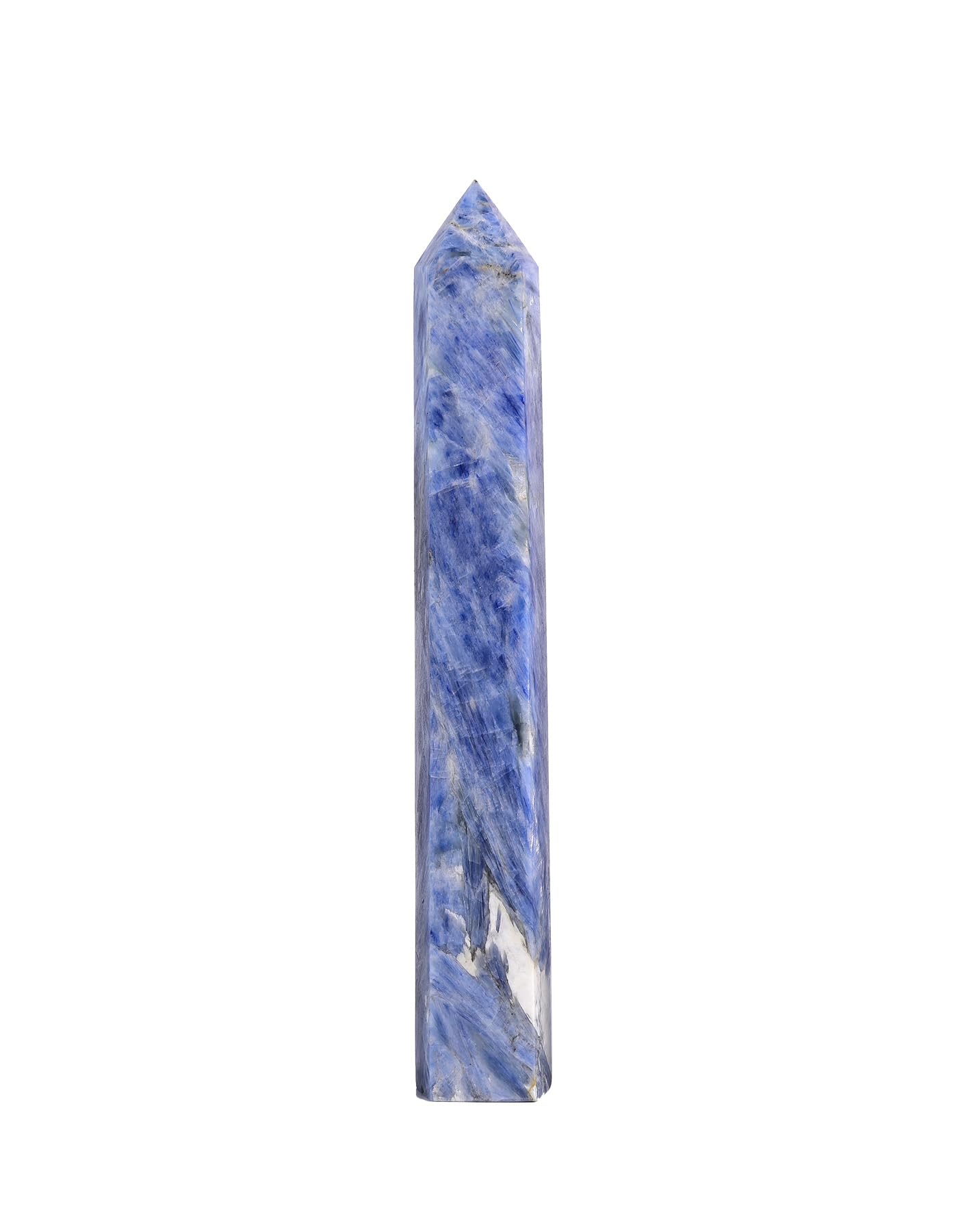 AMOYSTONE 1PC Lareg Crystal Obelisk Kyanite Natural Healing Crystal Tower Wand for Home Decor 1.8-2.2 Lbs