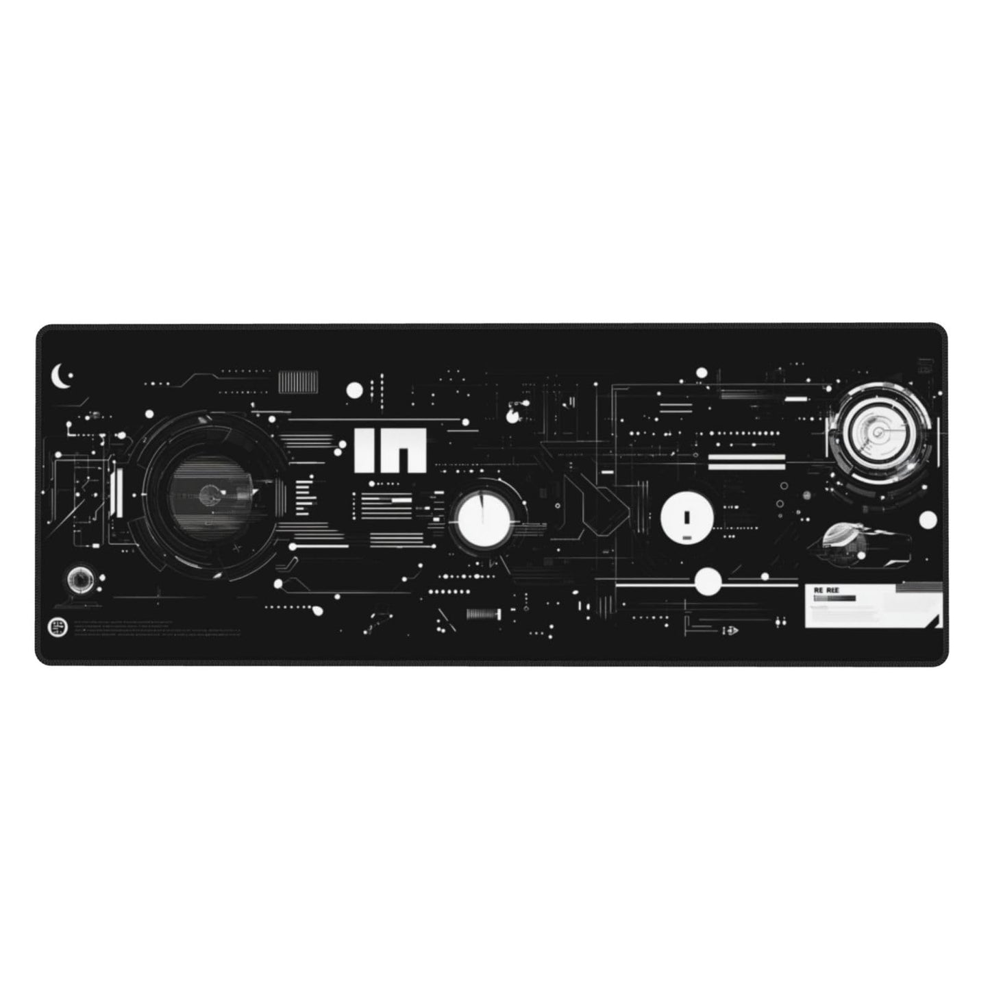 Mechanical Mouse Pad 31.5 X 11.8 Inch Big Desk Rubber Base Stitched Edges Keyboard Pad Spaceship XXL Mouse Mat for Home Game and Office