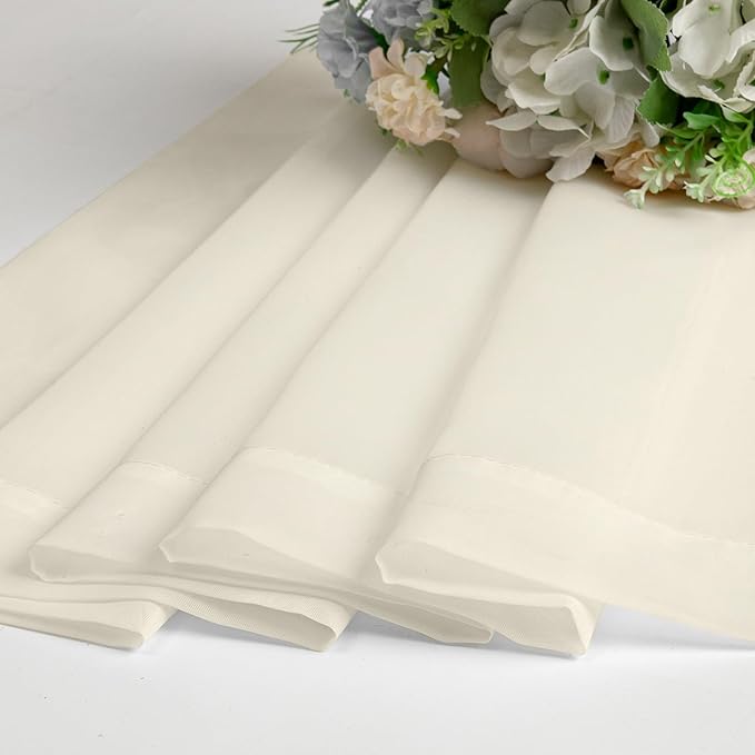 Lecloud Cream Sheer Curtains 78 Inches Long 2 Panels, Elegant Light Filtering Voile Breathable Curtains, Gauzy Window Decor with Top Dual Rod Pocket for Living Room Bedroom, Each 42" W x 78" L