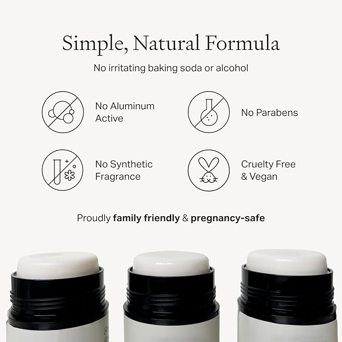 Each & Every All Natural Deodorant for Women & Men - Sensitive Skin, Plant-Based, Baking Soda & Aluminum-Free Deodorant - Long Lasting 24 Hr Odor Control - Cedar & Vanilla Travel Size (3 Pack, 2.5oz)