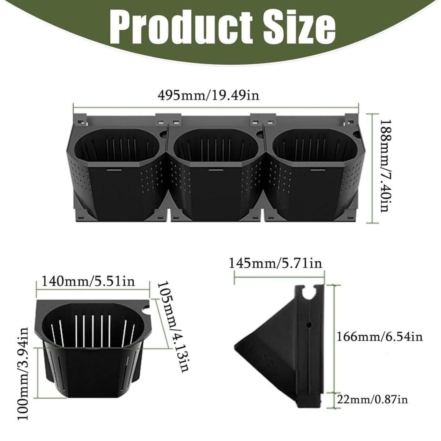 Wall-Mounted Raised Garden Planter Box Kit, 36 Packs, Elevated Self-Watering Hanging Planters for Flowers, Herbs, and Vegetables, Indoor/Outdoor Use