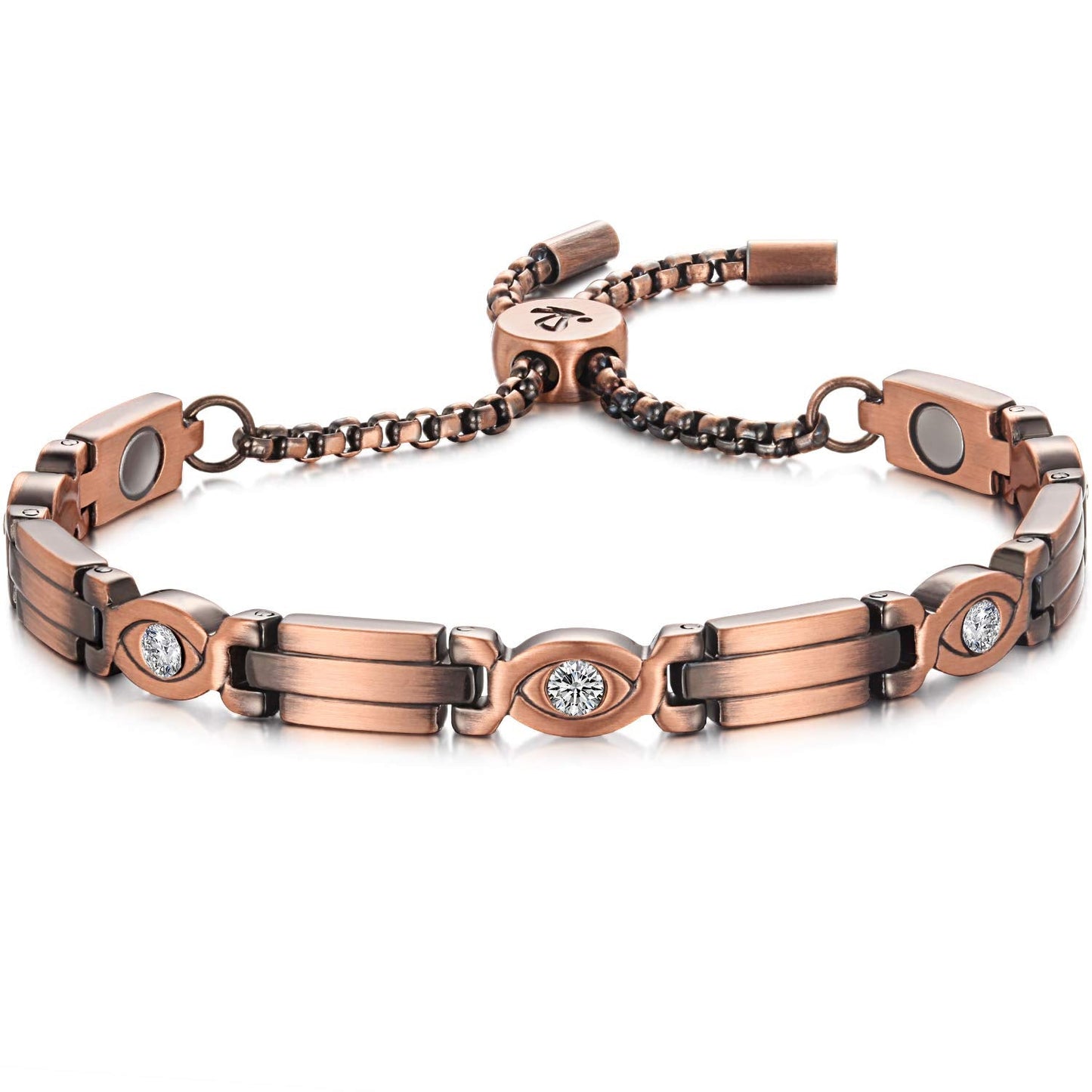 RainSo Women Pure Copper Magnetic Bracelets Adjustable Design with Display Box