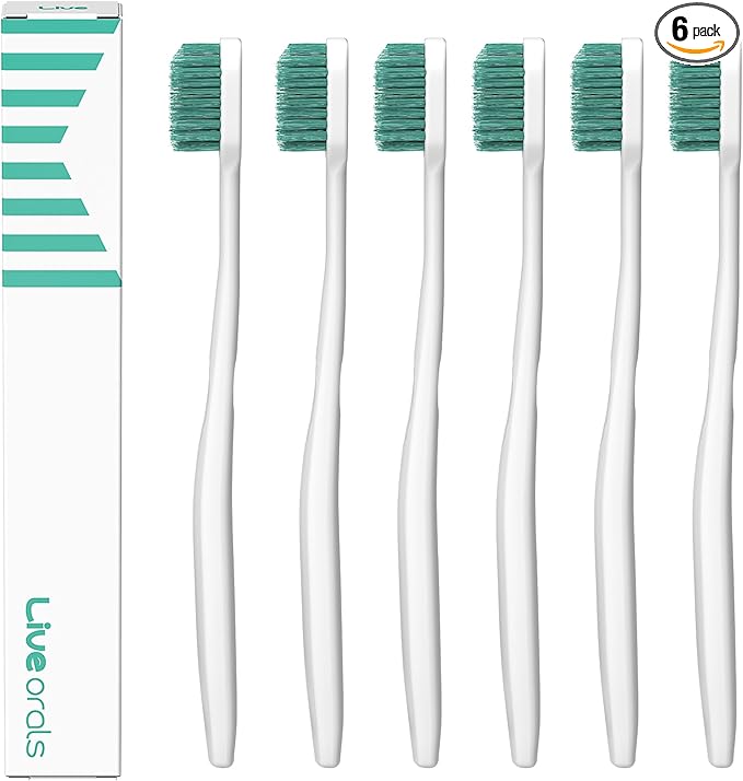 V-Cut Orthodontic Toothbrush (White) – Pack of 6, Medium Bristles, Ergonomic Manual Toothbrush for Adults