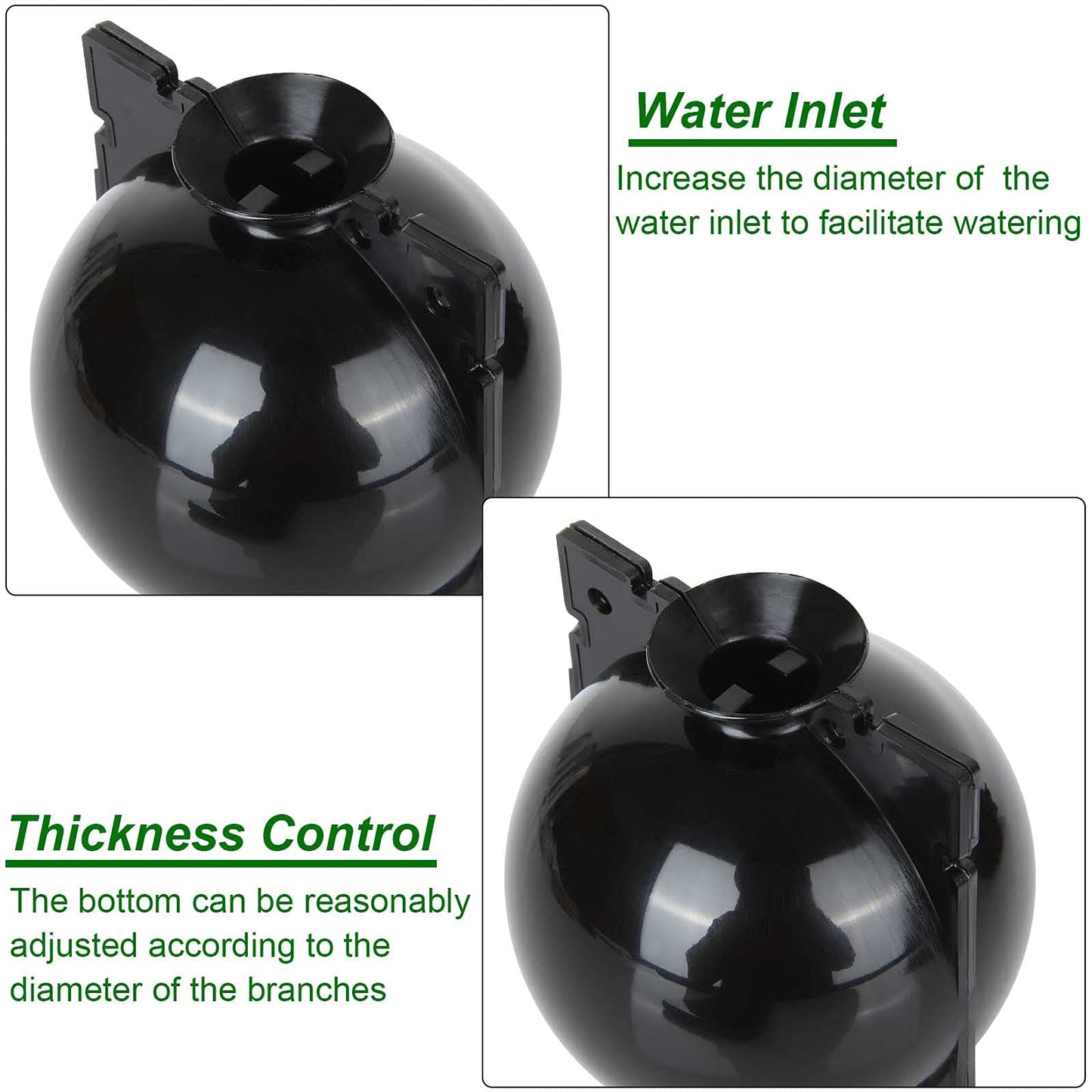 EATHEATY 30 Pcs Air Layering Pods - Reusable Plant Root Growing Box - High Pressure Propagation Ball Grafting Device - Botany Root Controller for Various Plants Asexual Reproduction, Black