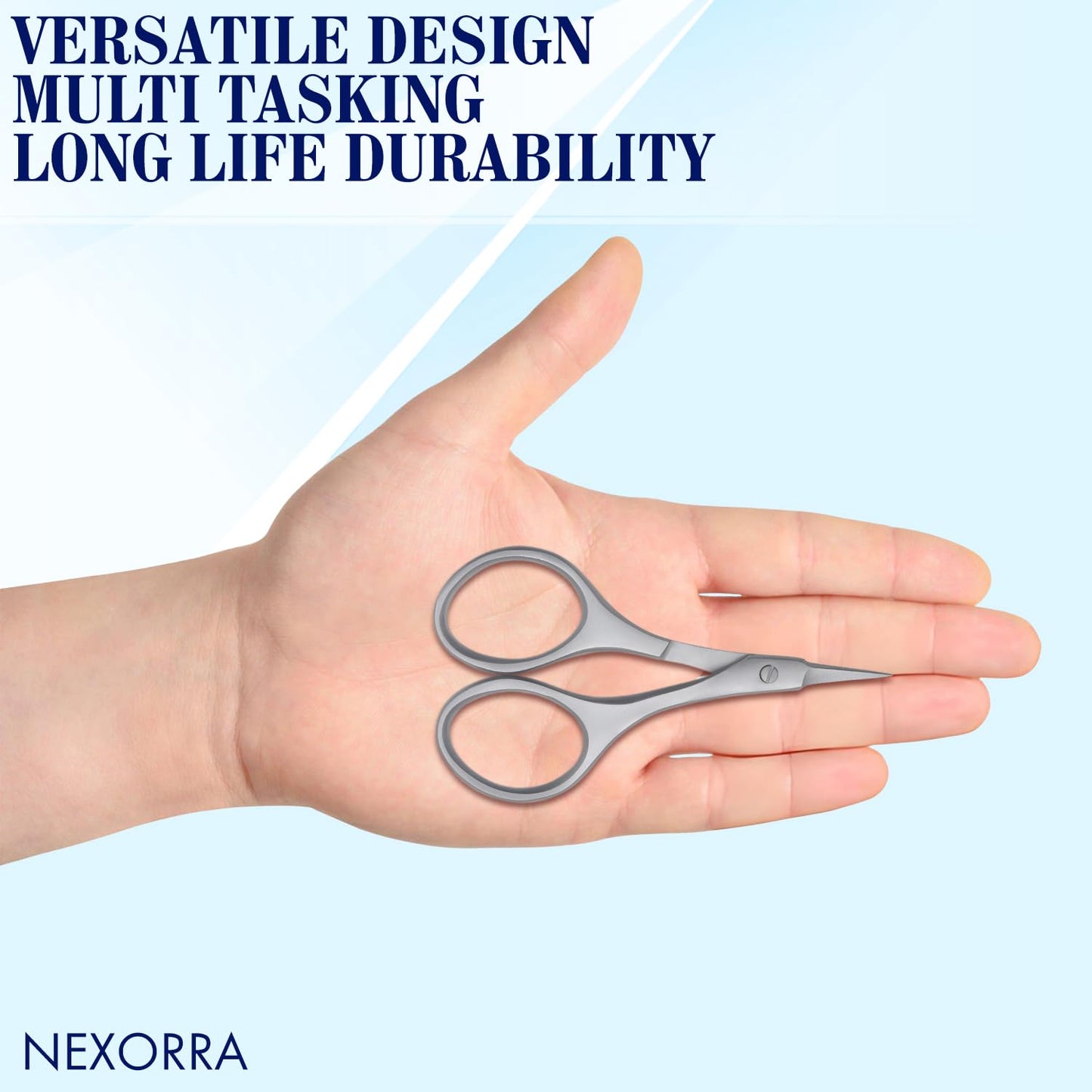 Nexorra German Nail Scissor Small Scissors for Nails, Cuticles, Beard, Eyebrows, Sharp Curved Toenails, Stainless Steel, Manicure and Pedicure Grooming Scissors for Men & Women Beauty Scissor.