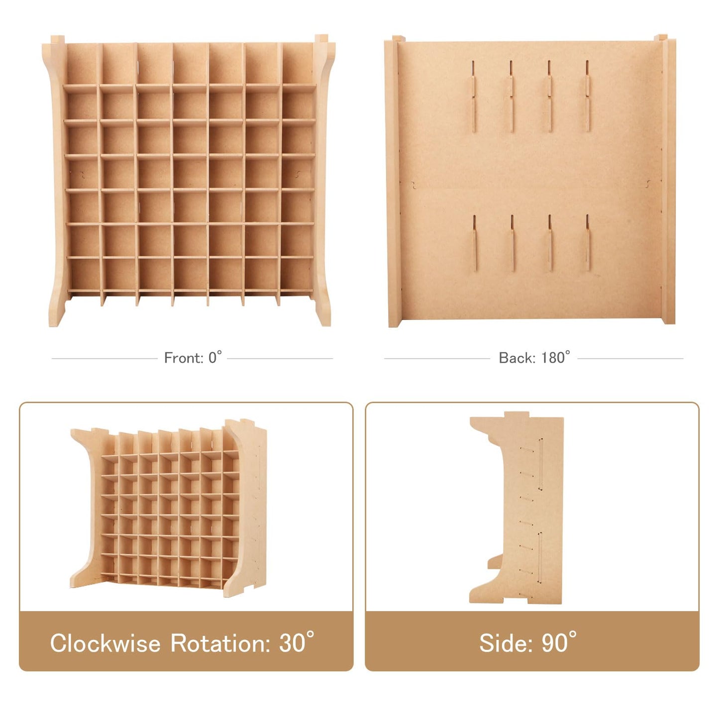 Bucasso Paint Rack Organizer with 49 Holes Suitable for 10ml TAMIYA/10ml MR HOBBY/18ml MR HOBBY, Model Tool Storage with MDF Material, Craft Paint Holder Rack GK13