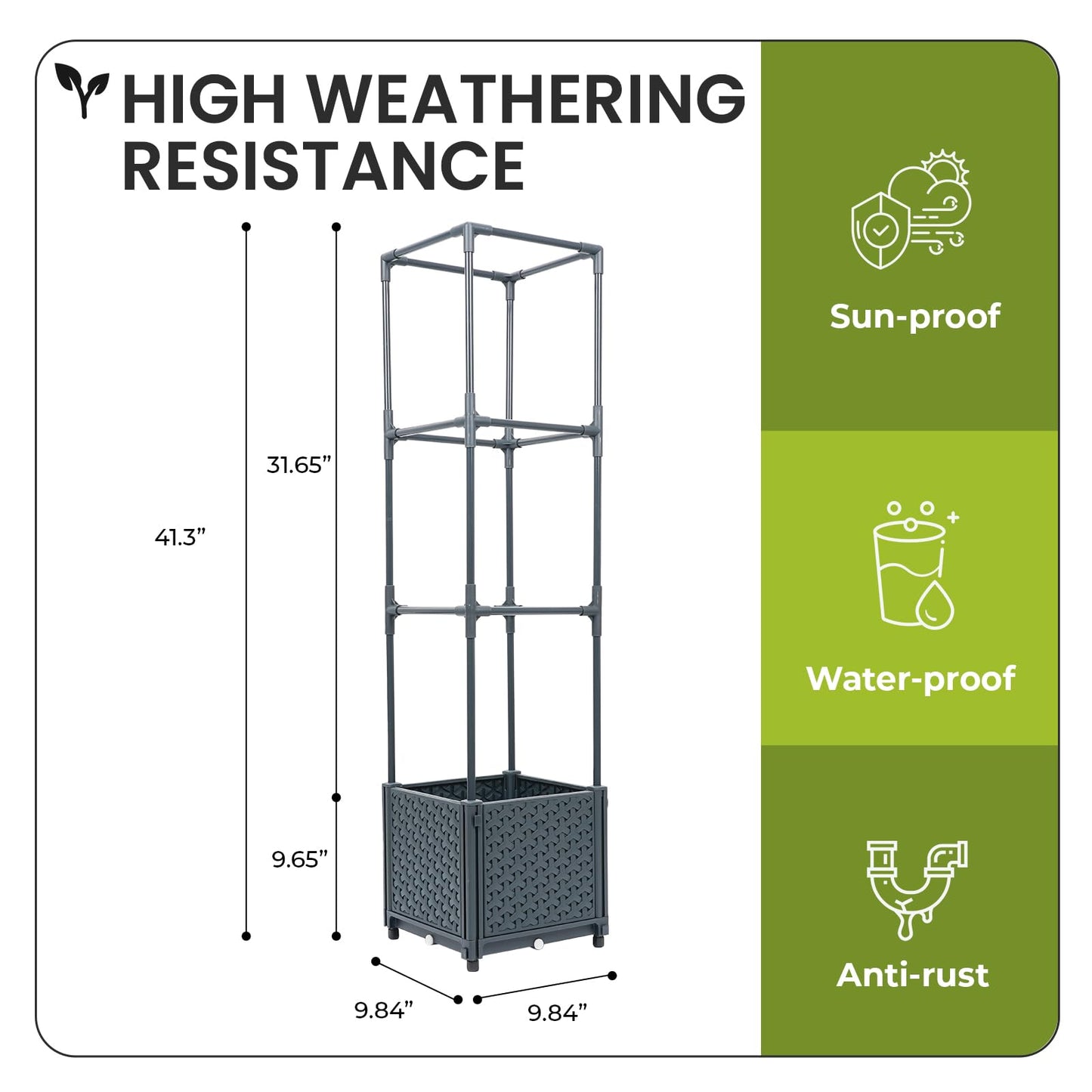 Tomato Planter with Trellis Cage Raised Garden Bed Planters Boxes with Tomato Plant Cages Support Self Watering Pots for Climbing Flowers Vegetable Vine Vegetables Patio Greenhouse Indoor Outdoor