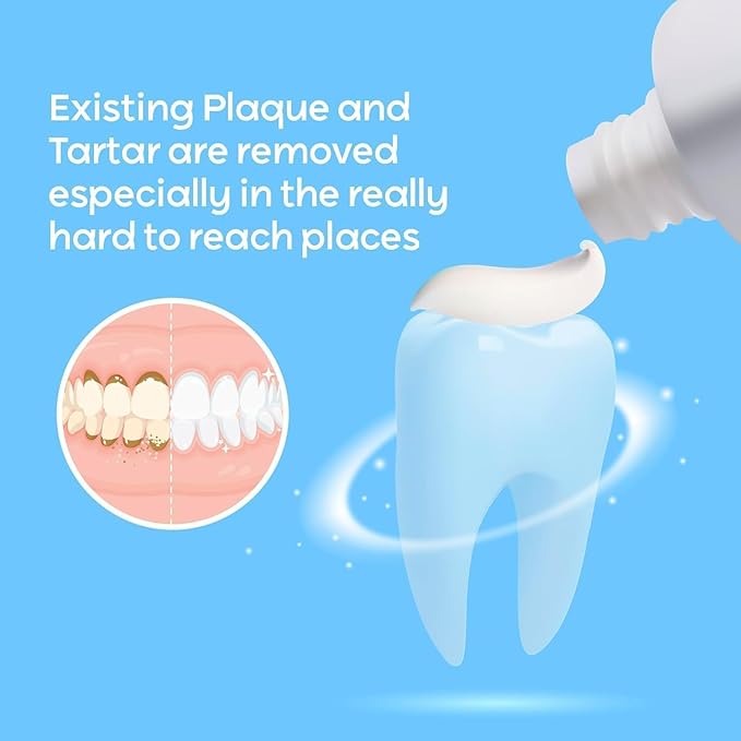 Plaque & Tartar Remover Toothpaste for Teeth: Removes Plaque & Controls Tartar Build-up – Long-Lasting Fresh Breath, Deep Cleansing, Gum-Friendly Formula, Mint, 2 Pack