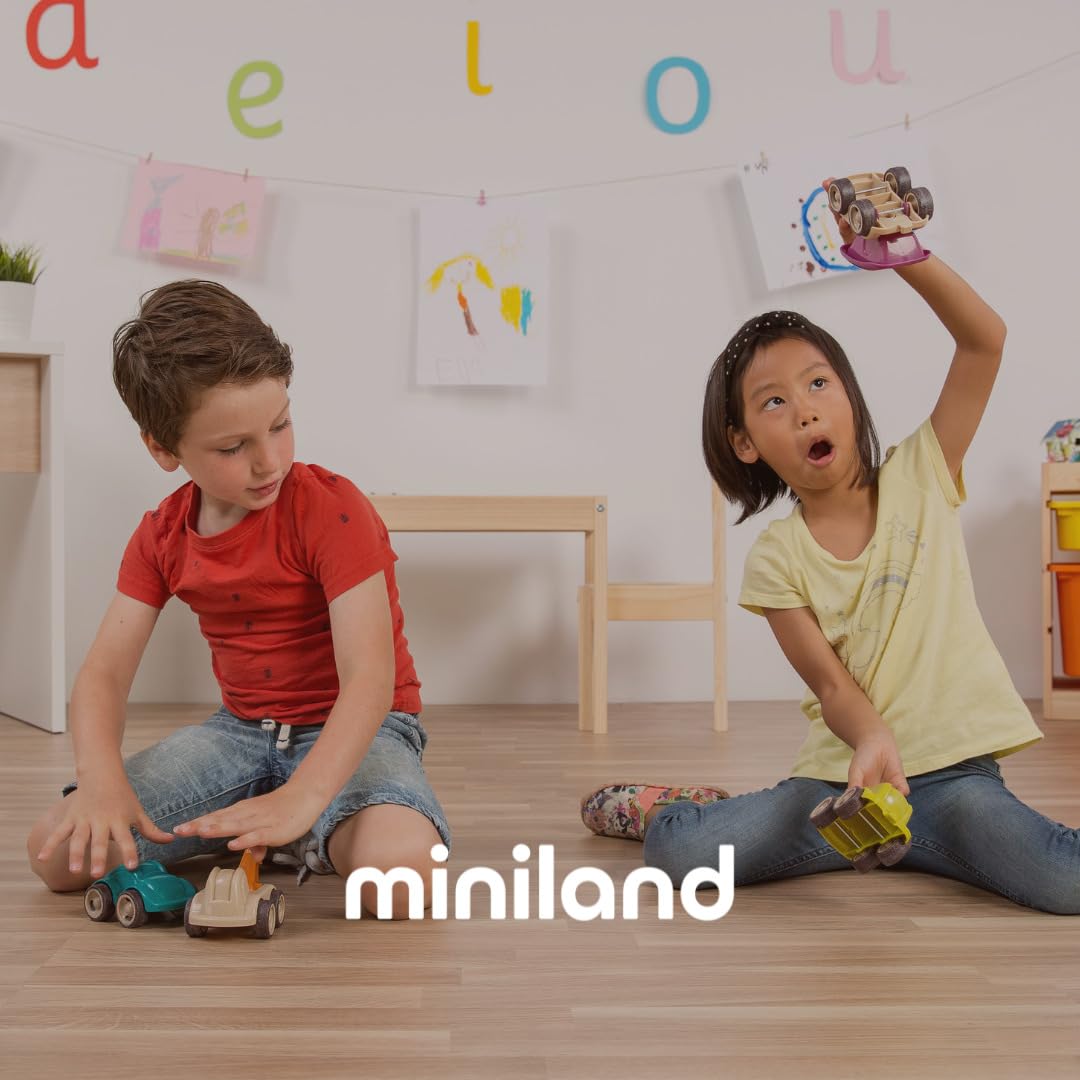 Miniland First Senses 6 Cubes, Soft Baby Building Cloth Fabric Blocks , Infants 9 Months to 18 Months, Toddlers Stack, Build, Sort, Safe Travel Toy, Patterns and Pictures, Carry Case Included