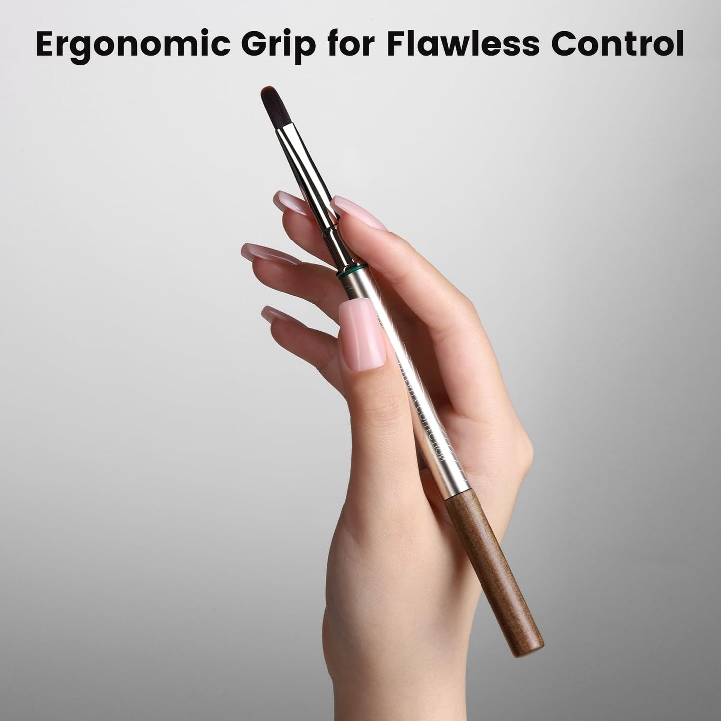 YOKEFELLOW EliteAlly Nail Art Brush,13mm Lengthen Oval Nail Brush for Builder Gel & Polygel Smooth Application, Professional Nail Art Tool(EA04 ROUND-L)