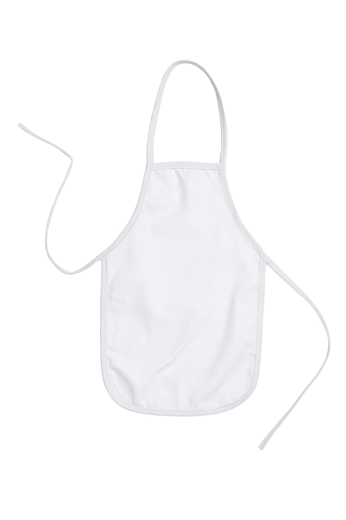 BUMBLE CRAFTS Kids Apron - Pack of 12 | Canvas - Natural Cotton | Bulk Toddler Craft Aprons for Ages 5 & Under | Small White (12.5” x 19”)