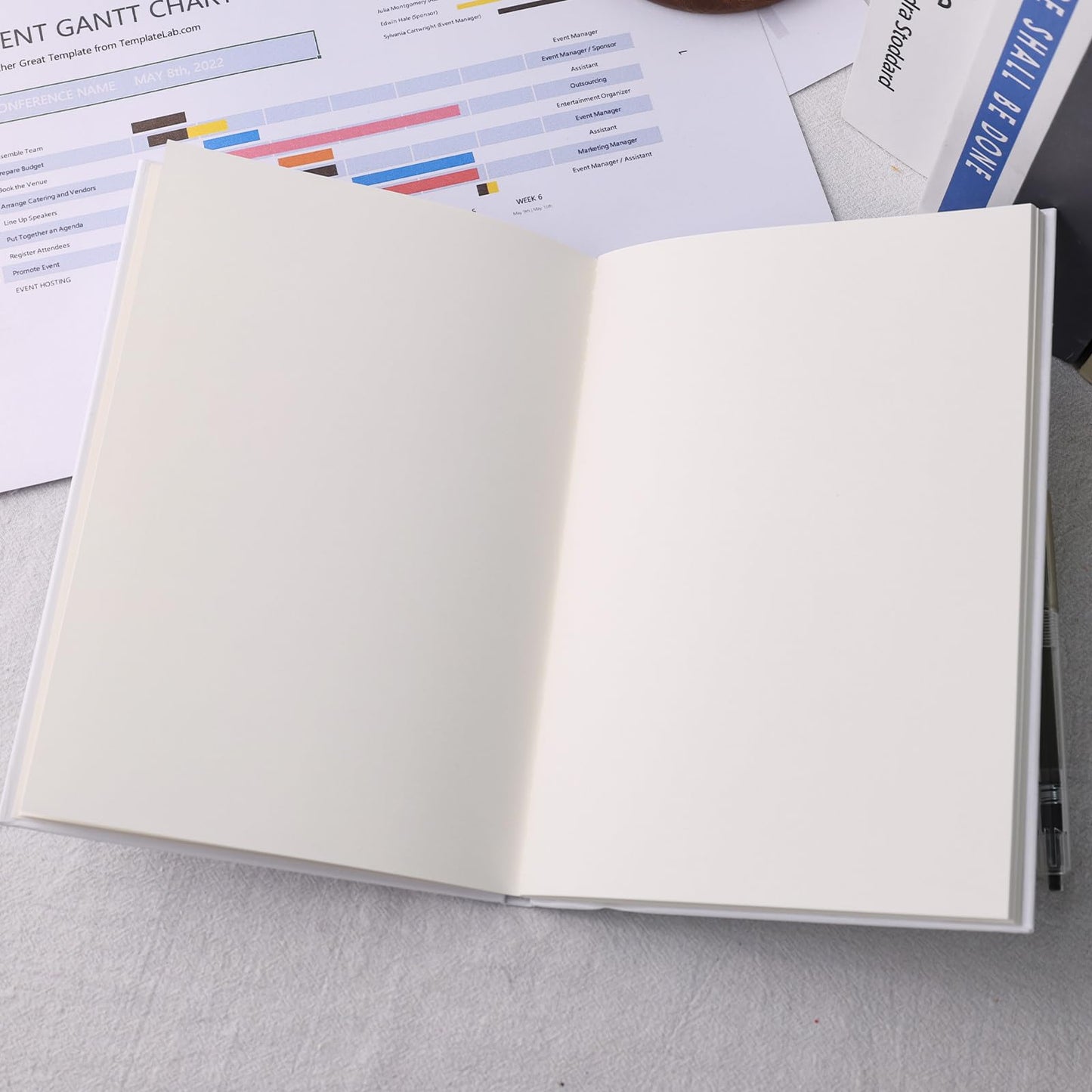 Koogel 2PCS Blank Hardbound Sketch Notebooks, White Drawing Notebooks 5.7" x 8.2" Hardcover Sketchbooks Blank Thick Smooth Notebook for Kids to Write Stories 50 Sheets 100gsm Inner Paper