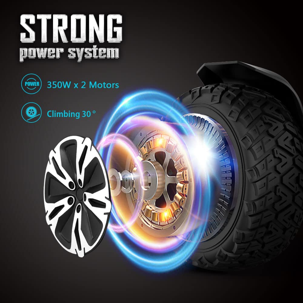 Gyroor Warrior 8.5 inch All Terrain Off Road Scooter with Bluetooth Speakers and LED Lights, Self Balancing Scooter for Kids ages 6-12 and Adults