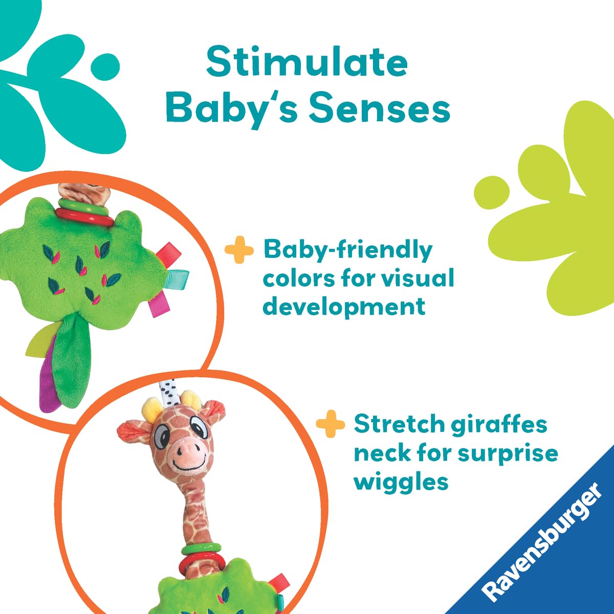 Ravensburger Play+ Pull & Wiggle - Giraffe | Interactive Movement Toy | Encourages Grasping & Cause-and-Effect Learning