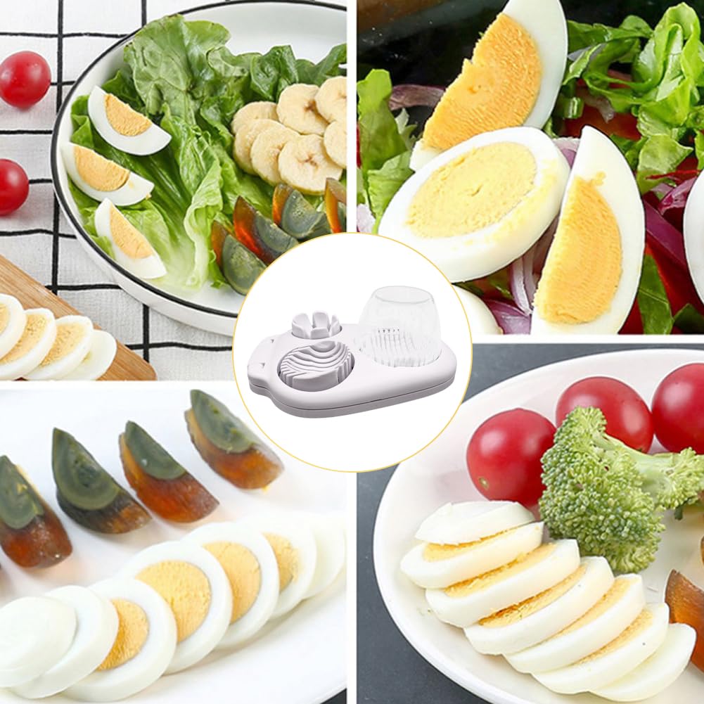 3 in 1 Boiled Egg Slicer, Manual Egg Slicer for Hard Boiled Eggs, 3 Slice Modes Chopper Cutter Stainless Steel Dicer, Kitchen Gadget for Butter Strawberry Tomato, Labor Saving