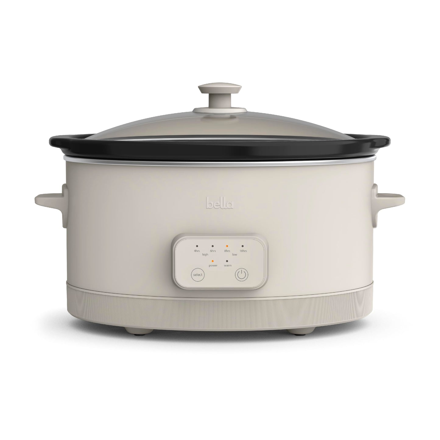 bella 6.0 Qt Programmable Slow Cooker, Ceramic Nonstick Coating, Adjustable Temperature & Cooking Times, Dishwasher Safe Stoneware Pot & Tempered Glass Lid, Tangle Free Cord Wrap, Oatmilk