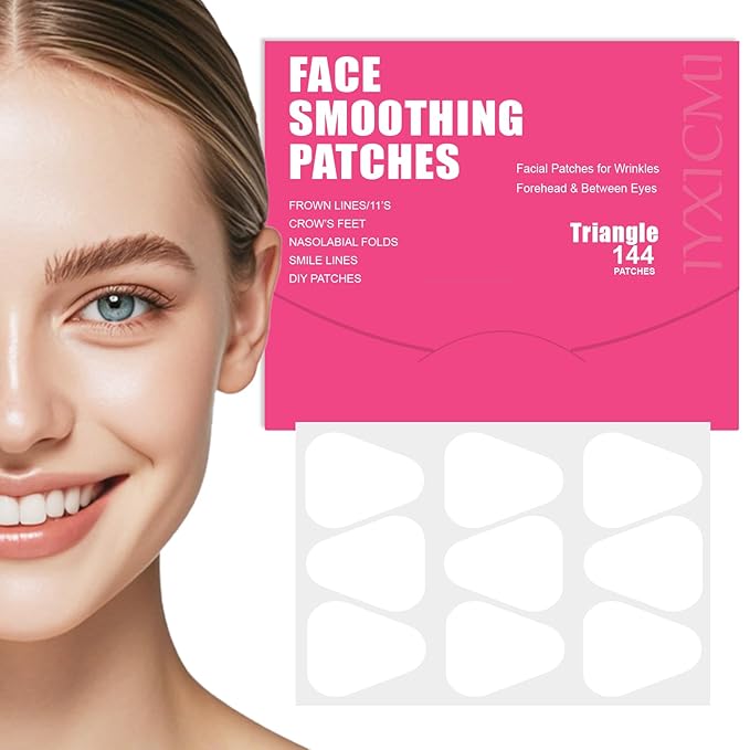 Wrinkle Patches for Face Overnight, Face Tape for Wrinkles, Facial Patch for Forehead, Eyes, Crows Feet, Smile Lines - 144 Count Adhesives Patches Per Box
