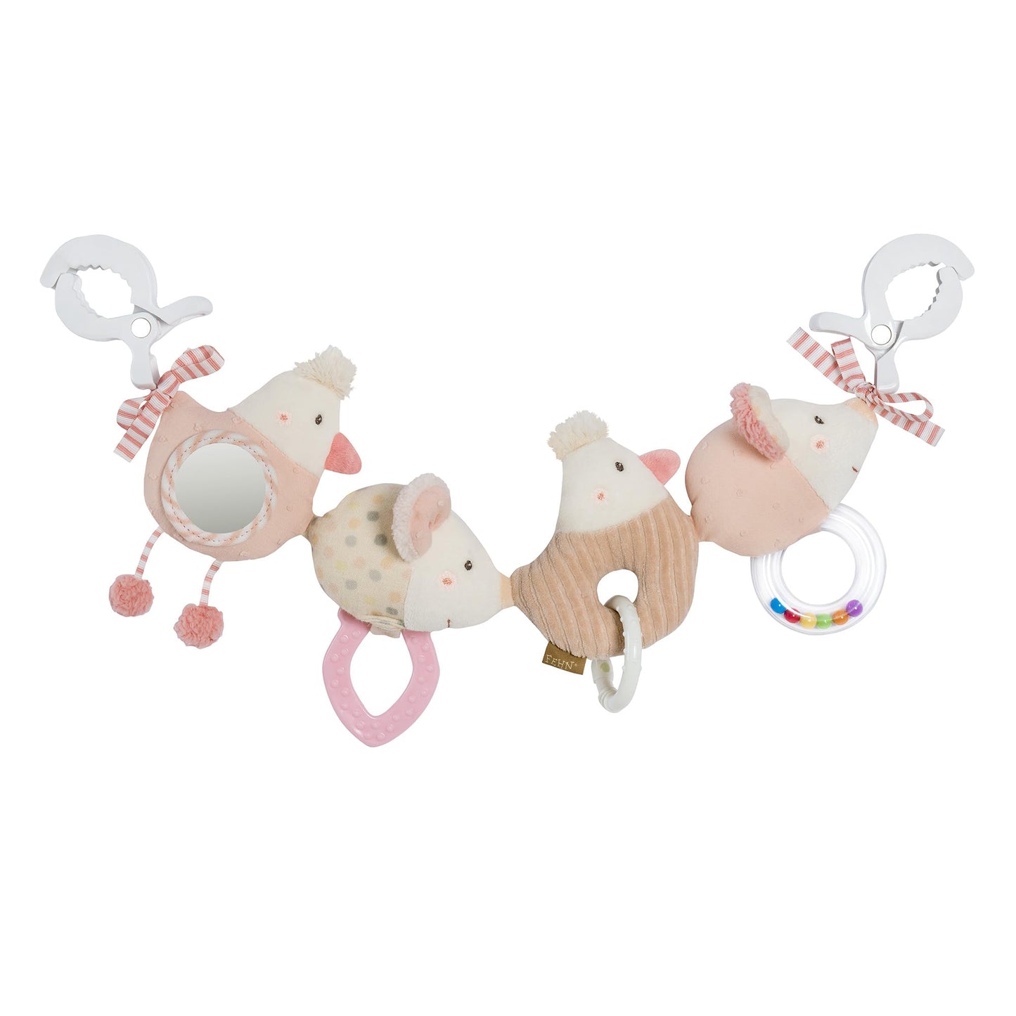 Fehn FeehnLAND Stroller Chain, Mobile Chain with Cute Hanging Figures, Flexible Hanging Motor Activity Toy, Play Bow for Babies and Toddlers from Birth