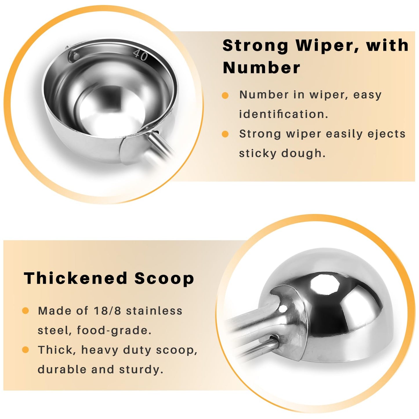 Fayomir Cookie Scoop Set - Small/1 Tbsp, Medium/2 Tbsp, Large/3 Tbsp - Cookie Dough Scoop, Cookie Scoops for Baking Set of 3, Heavy-Duty 18/8 Stainless Steel Melon Baller Scoop Ice Cream Scoop