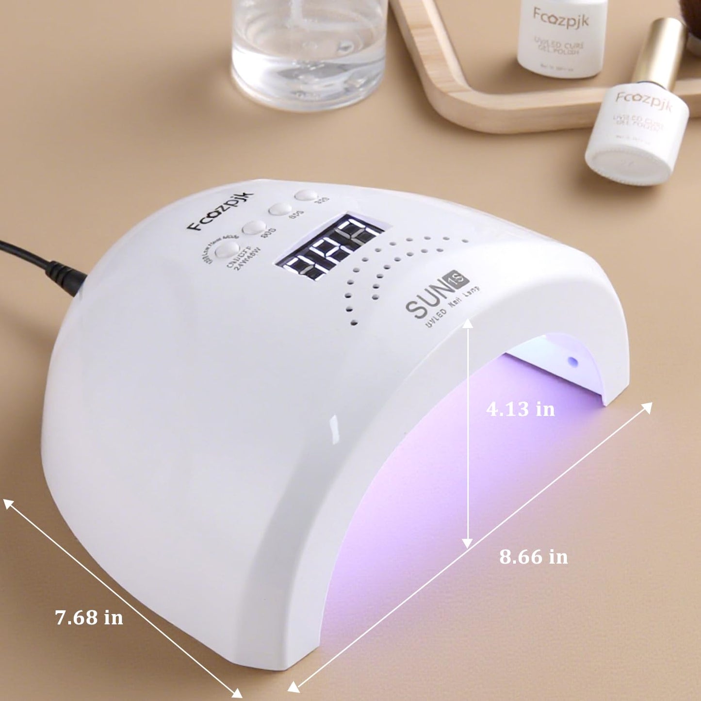 Fcozpjk UV LED Nail Lamp, 48W Nail Dryer for Gel Polish with 30 Beads 4 Timers Smart Sensor Fast Curing Home Manicure Professional Salon Nails Art Tools Supplies