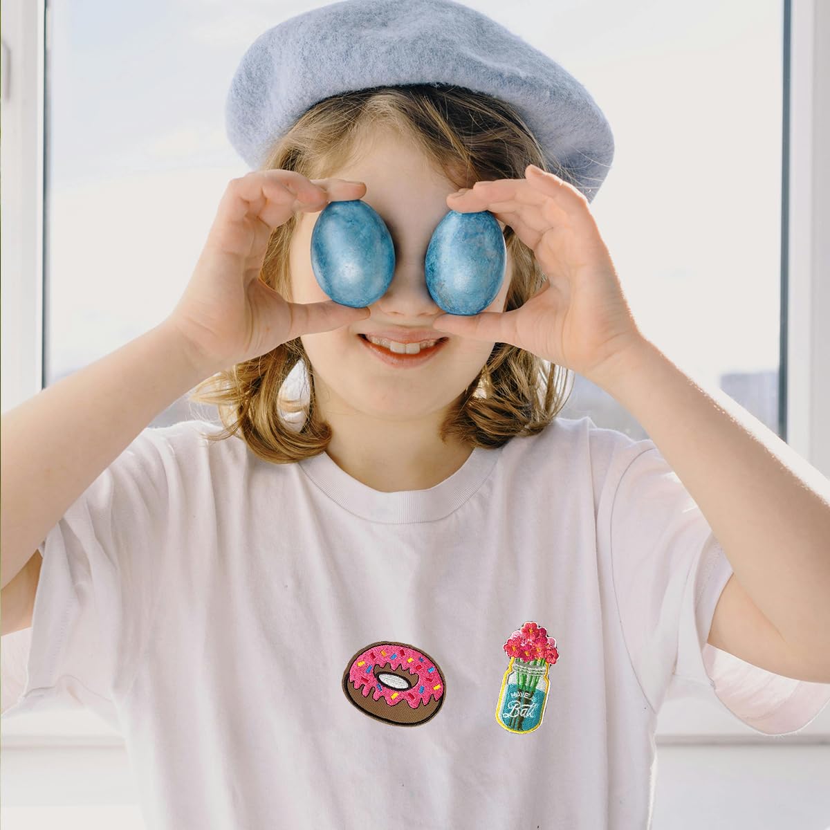 ZESION 50 Pcs Pink Iron-on Patches Applique, Iron on/Sew on Clothing for Boys and Girls