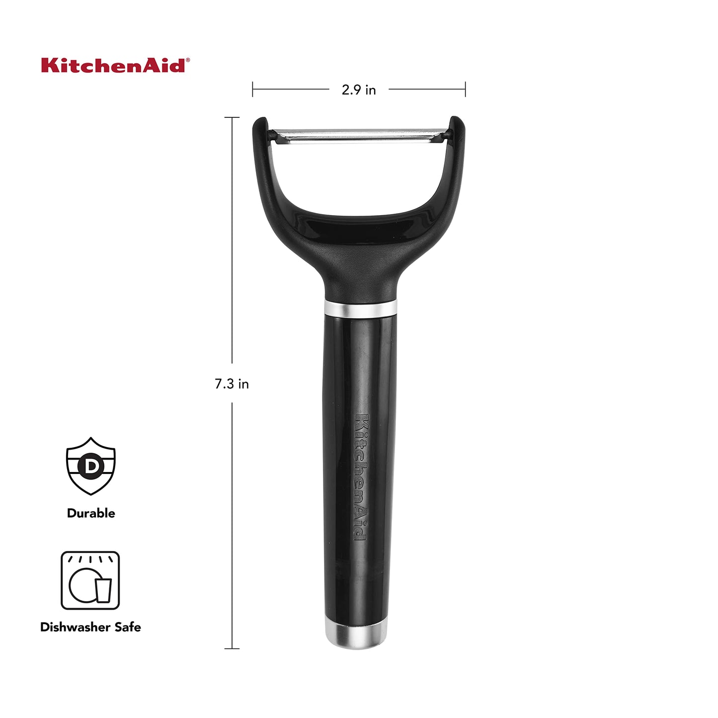 KitchenAid Y Peeler with Ergonomic Handle and Single Edge Blade – Dishwasher Safe with Protective Cover