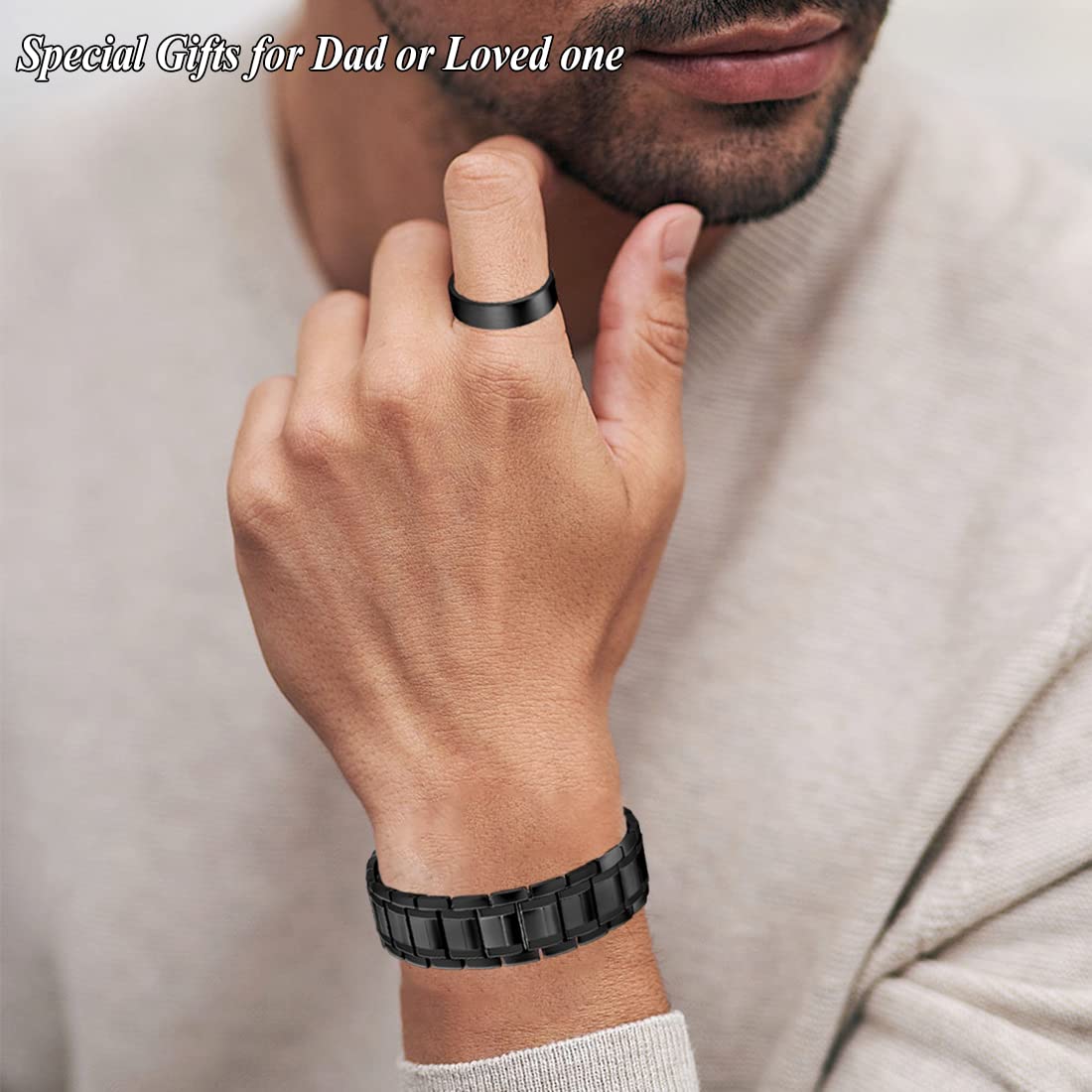 Cigmag 3X Copper Bracelet for Men Triple Ultra Strength Magnets Pure Copper Magnetic Bracelet & Ring Set with Adjustable Sizing Tool