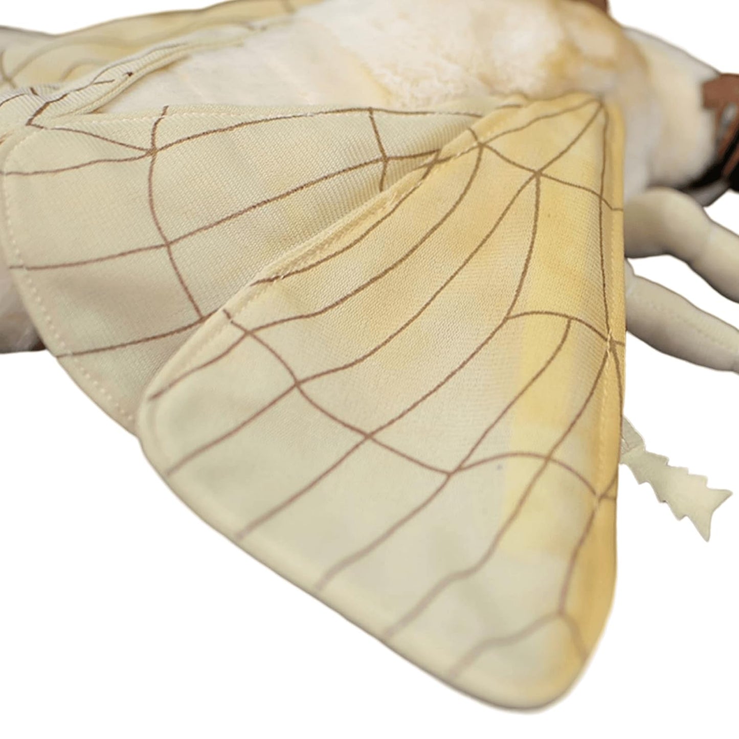 FRANKIEZHOU Simulation Silk Moth Stuffed Animal-White-15in, Soft Moth Plush Toy Gifts for Kids, Baby,Home Decor,Hugging Toy