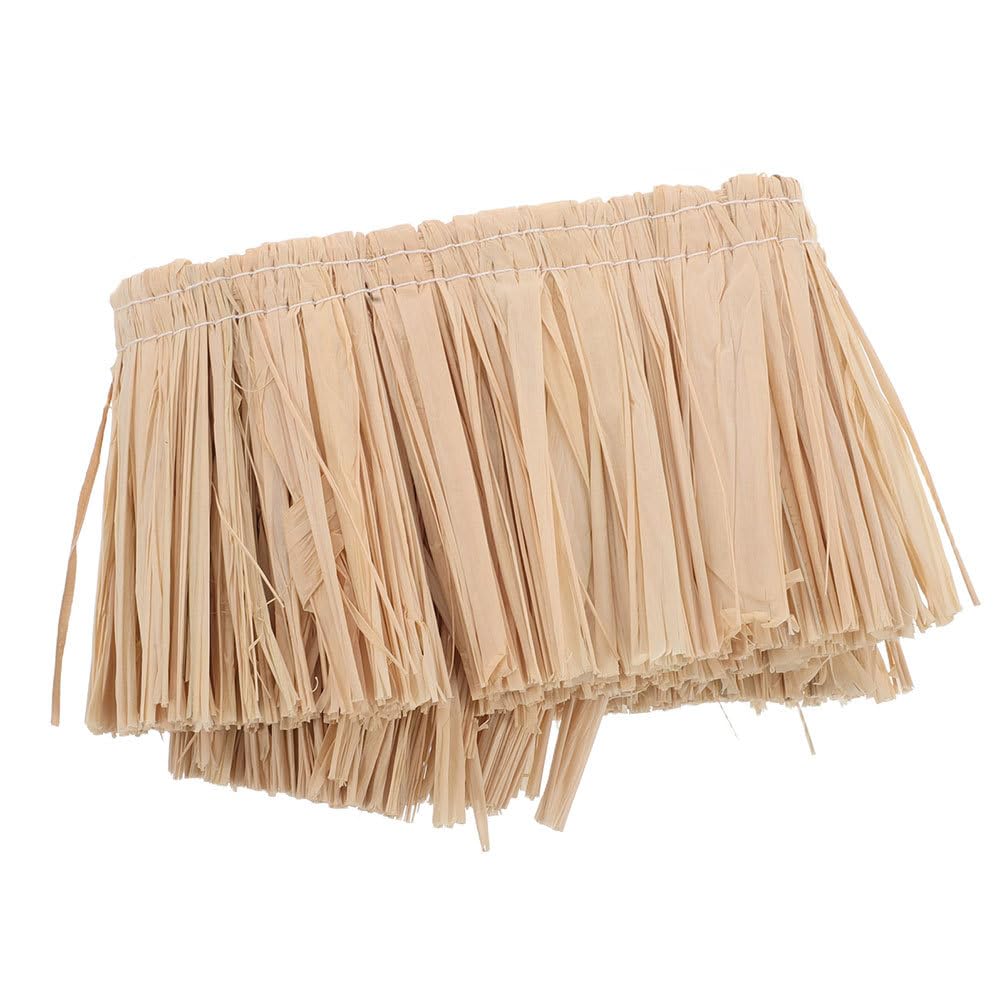 NUOBESTY Raffia Grass Skirt with Fringe Tassels Handmade Natural Raffia for DIY Crafts Hawaiian Party Decorations