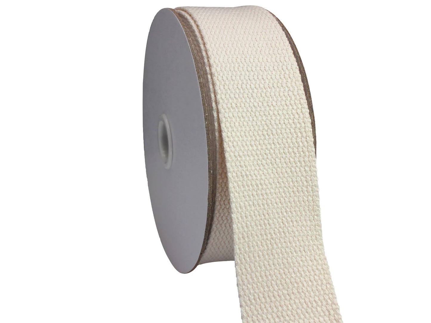 JESEP YONG 1 1/2 inch 30ft Ivory White Heavy Cotton Webbing Strap Wide Flat Weave Webbing Strap for Cloth Tote Bag, Pet Collars, DIY Projects, Crafts, Outdoor Accessories