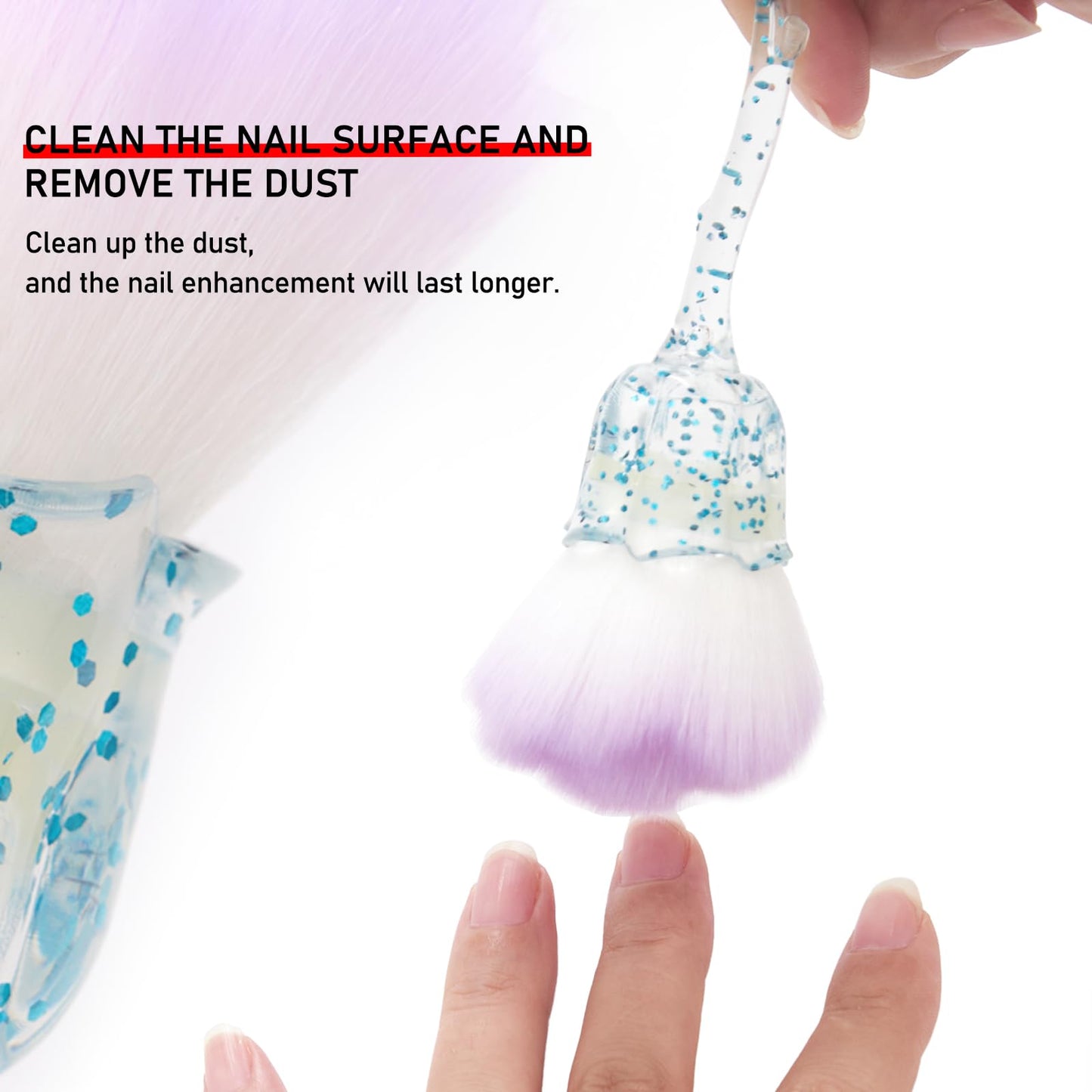 SILPECWEE 3pcs Dust Brush for Acrylic Nails Large Powder Brush Makeup Brush Nail Duster Brush Acrylic Nail Brush Cleaner Nail Art Brushes Manicure Brush for Cleaning Nail Art Tools
