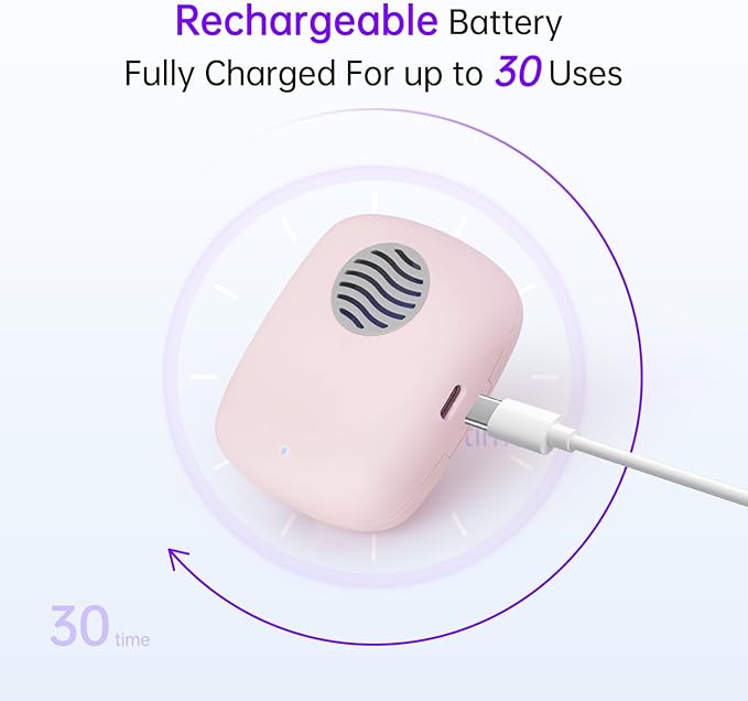 Toothbrush Holder, Toothbrush Cleaner Case, Portable USB Charging Toothbrush Cover with U V-C Light, Travel Toothbrush Holder (Pink-Fan)