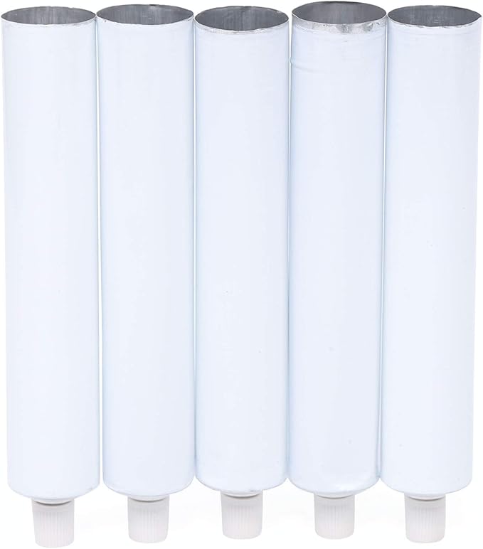 DNYSYSJ 100ml Refillable Aluminum Tubes - 100PCS Needle Cap Squeezable Containers,White Empty Toothpaste & Lotion Tubes for Travel Toiletry, Cosmetic Samples