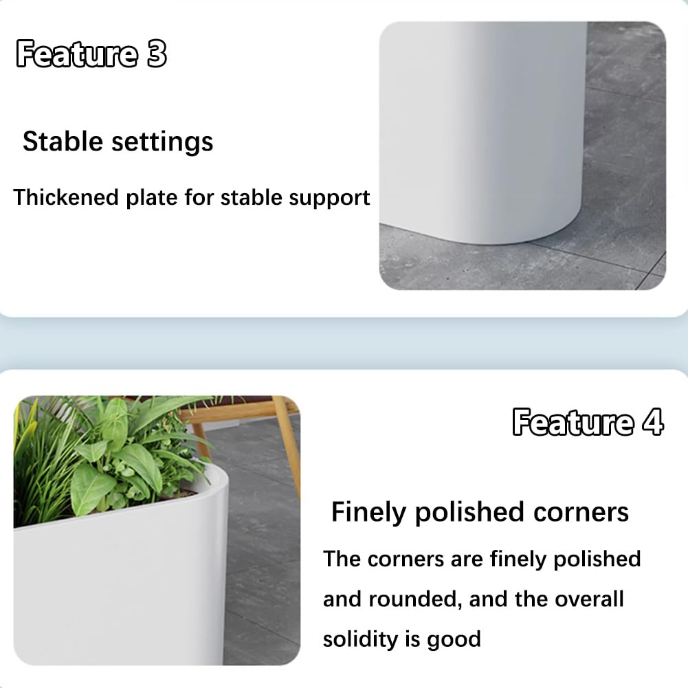 Sions Freestanding Planter Garden Beds, Outdoor Galvanized Planter Raised Garden Boxes, Raised Vegetable Gardens and Balcony Plant Tray Planting Beds,White 50cm*30cm*50cm
