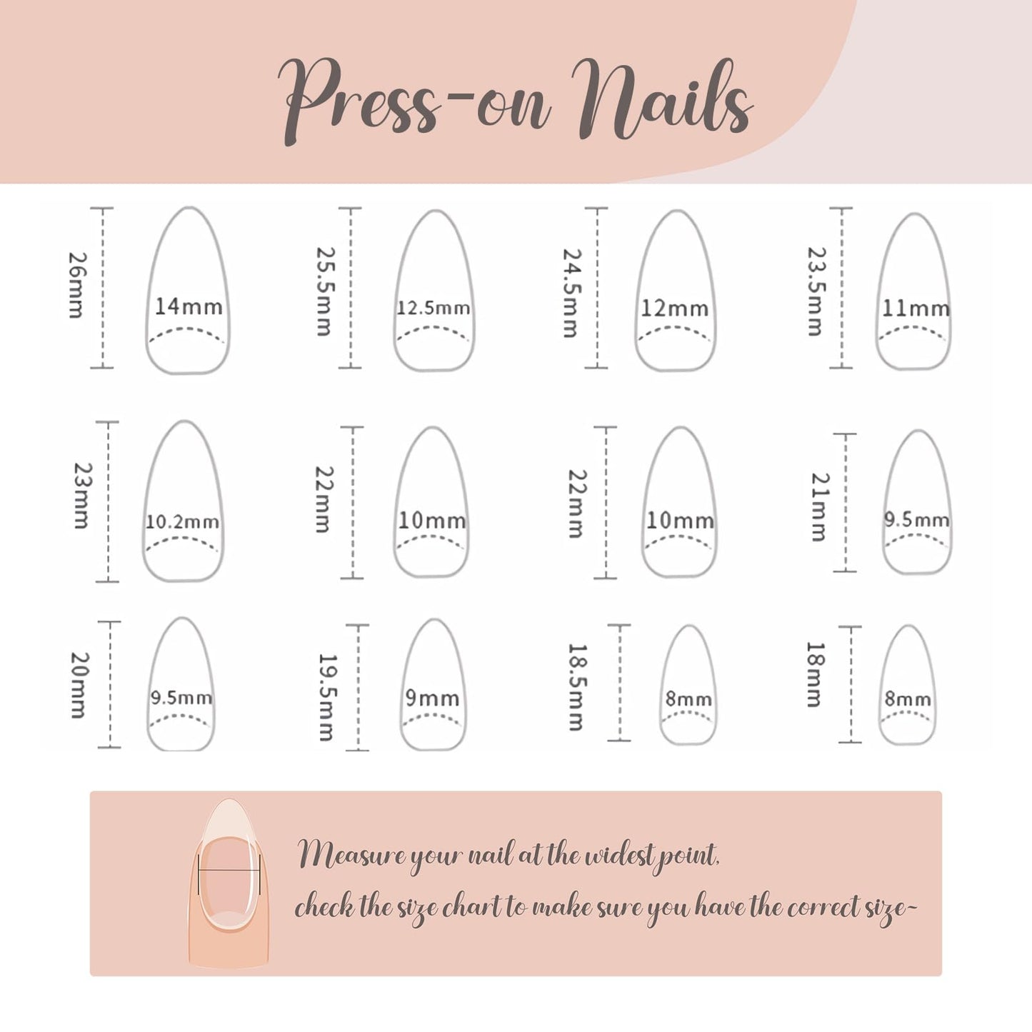 BABALAL Stiletto Press on Nails Long Fake Nails French Tip Brown Ombre Glue on Nails Chrome Acrylic Nails Almond Full Cover Gel Artificial Stick on False Nails