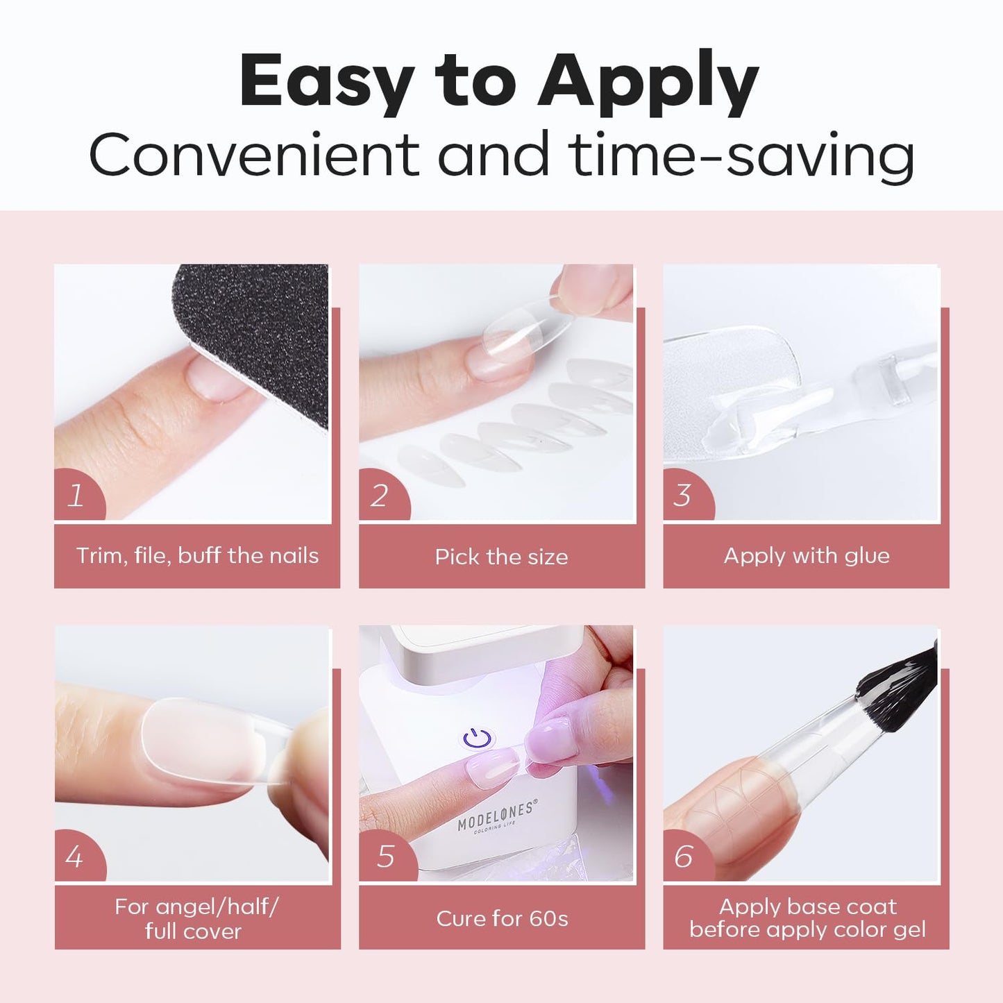 modelones Long Almond Guiding Line Nail Tips, Stiletto Soft Gel Tips Fake Nails False Acrylic Extensions Seamless Accurate Positioning Scale Line, Full Matte Professional Nail Salon 216PCS 12Sizes