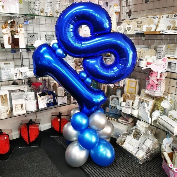 Night Blue 5 Balloon, Number Balloons 40 Inch, 5th Birthday Balloon Decorations, Night Blue Party Supplies, 5 Number Balloons, Number 5 Balloon