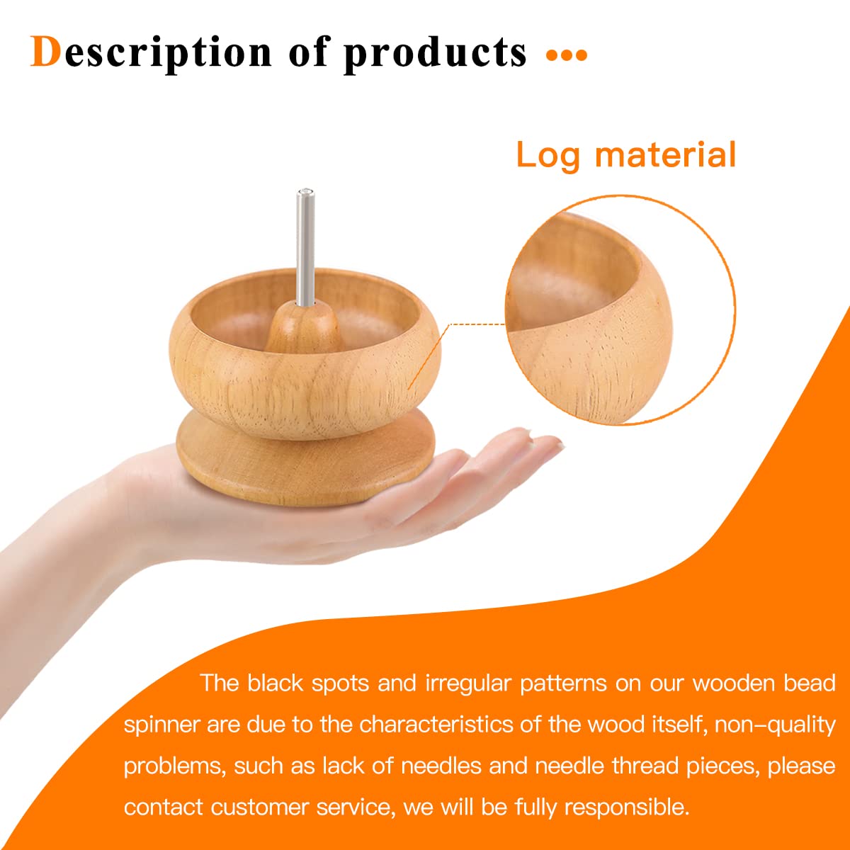 hobbyworker Upgrade Wooden Bead Spinner with 2 Pcs Big Needles,8000 Pcs Seed Beads and 1 Surprise Gift Pack for Jewelry Making Tools,Quickly Stringing Beads Tool, Manual Operated