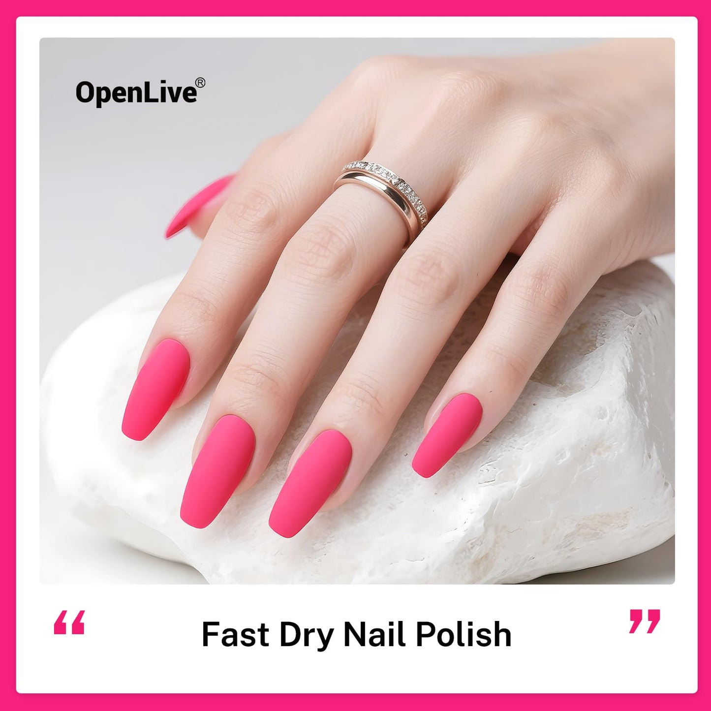 16.5ml Rose Pink Nail Polish Large Volume Quick Dry Nail Polish, Long Lasting Shine, Fingernail Toenail Nail Art DIY Home Travel Nail Art Gift