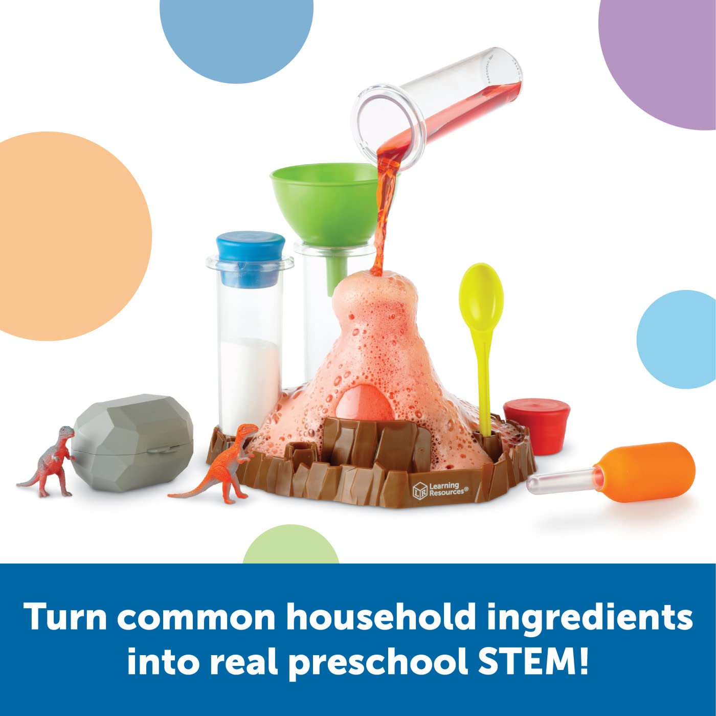 Learning Resources Fizzy Volcano - 13 Pieces, Ages 4+, Preschool Science Lab Kits, Experiments STEM Toys For Kids, Classroom Must Haves